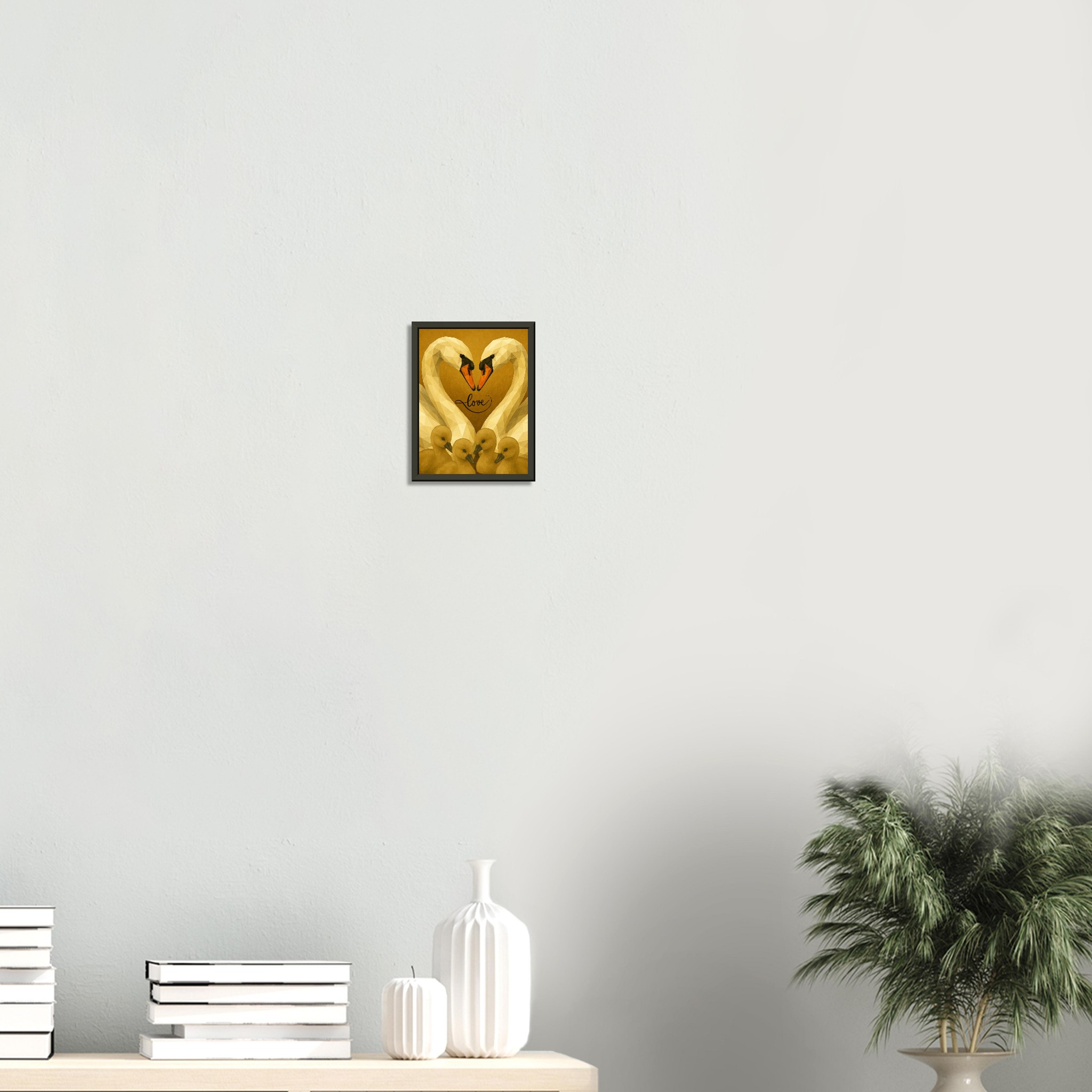 classic semi glossy paper metal framed poster swan family 026db0ef-72e7-4bd7-954f-dda7c1474fa6
