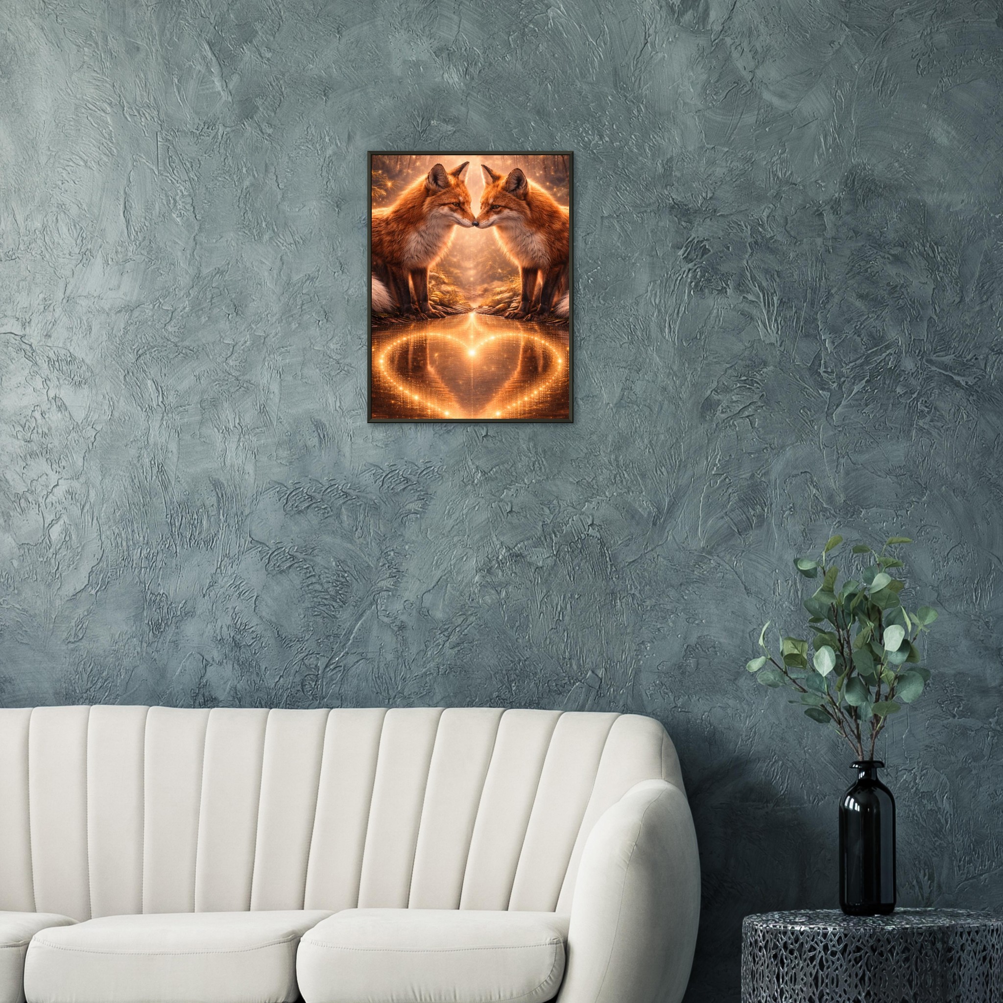 classic semi glossy paper metal framed poster fox pair 034e0c83-013c-4c70-bc1b-f751f13df64e