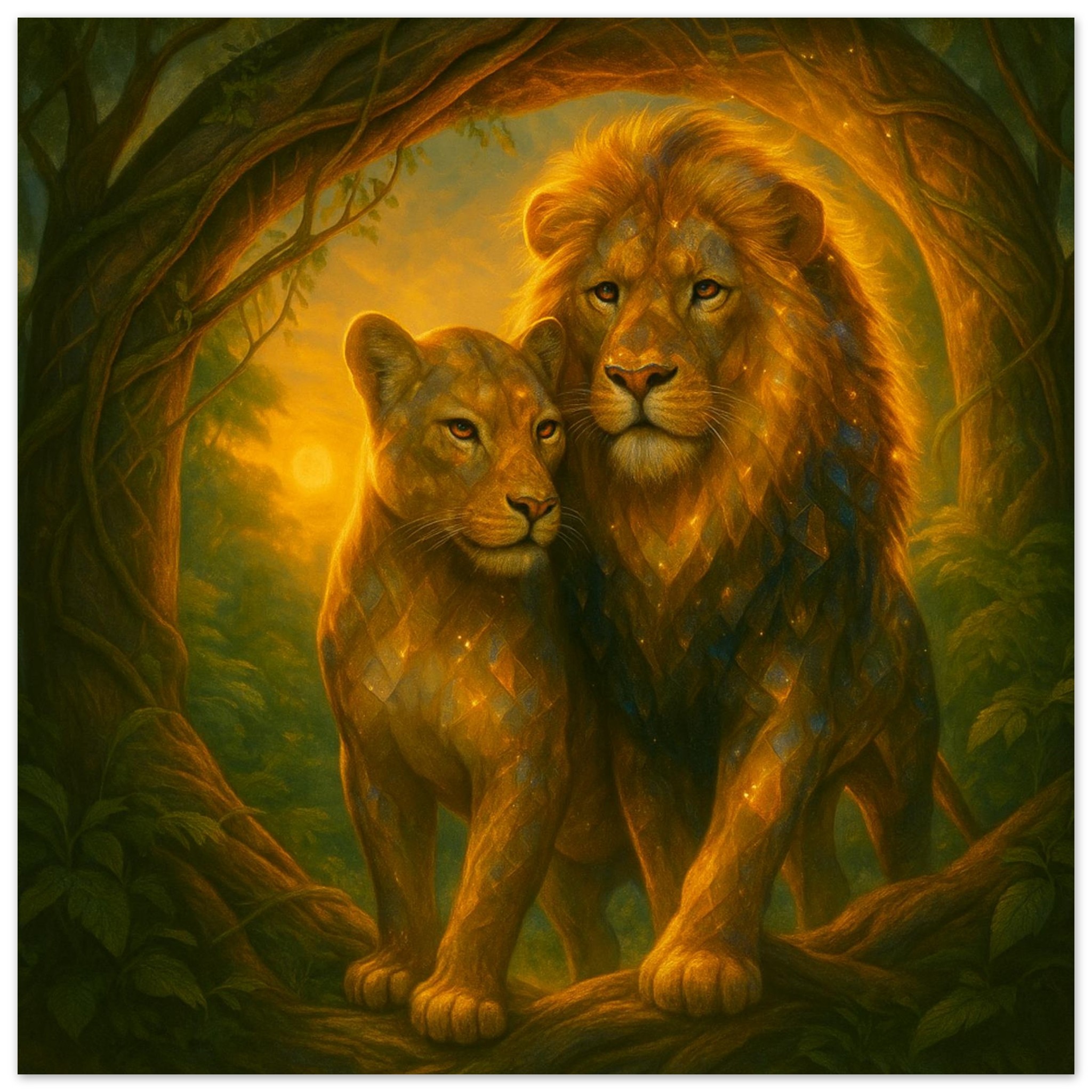 classic semi glossy paper poster, tiger pair 0397484d-18a7-43f1-9d8b-4bffb6efd9b3