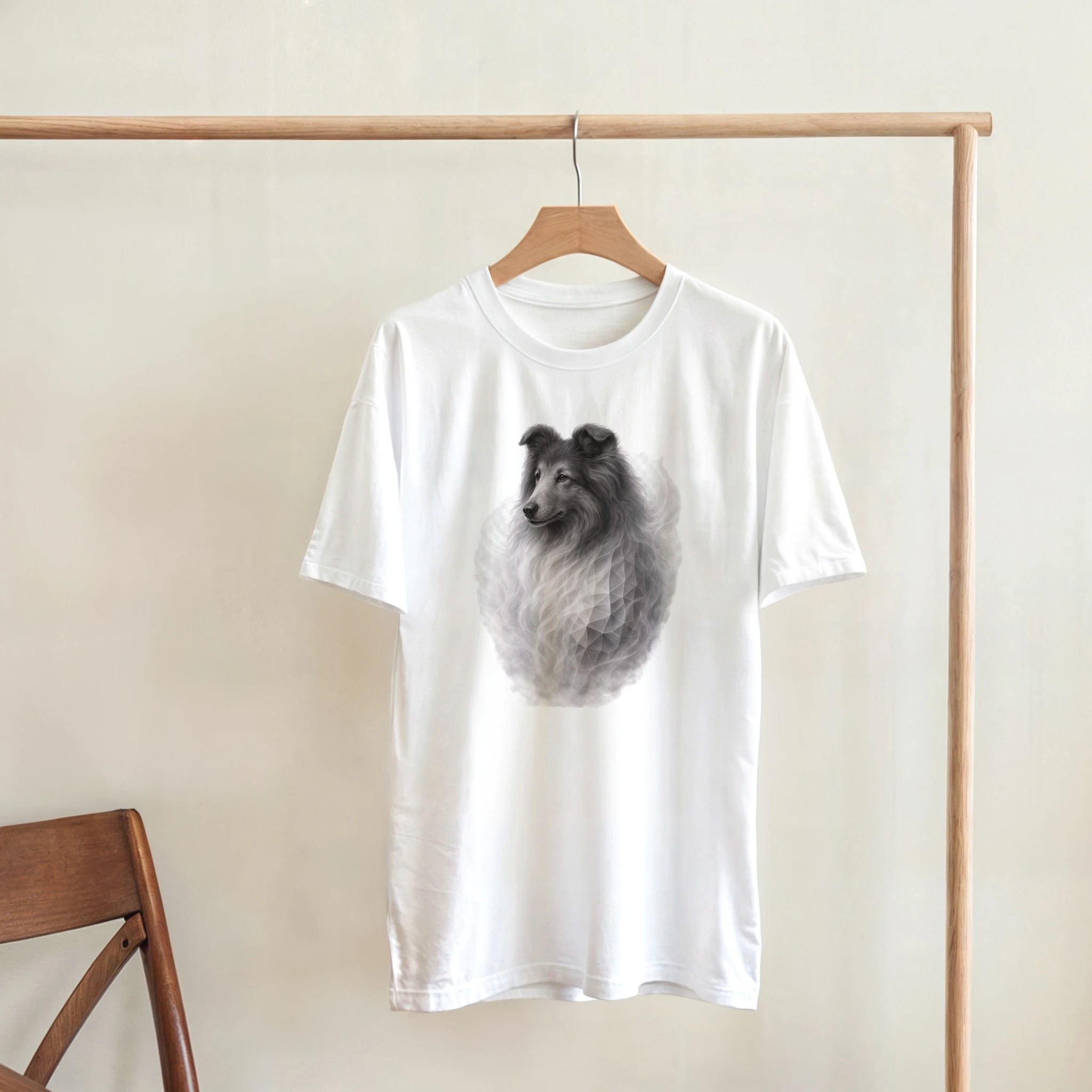 heavyweight unisex crewneck t shirt | gildan® 5000 white rough collie 04312bfc-7ce3-4409-93bc-98c8c0cbc79c