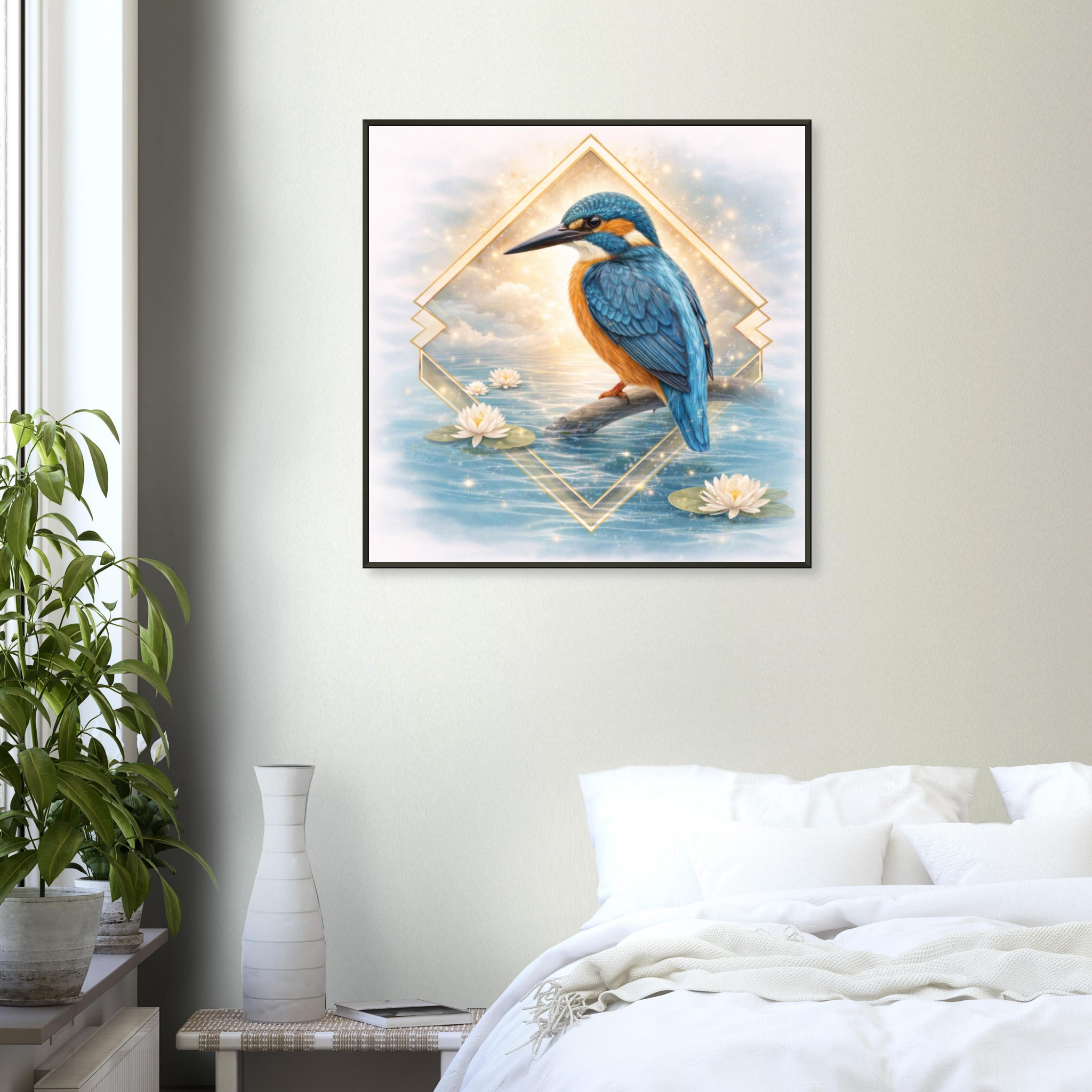classic semi glossy paper metal framed poster, kingfisher 04d28e20-1e27-4960-a65b-28756b305579