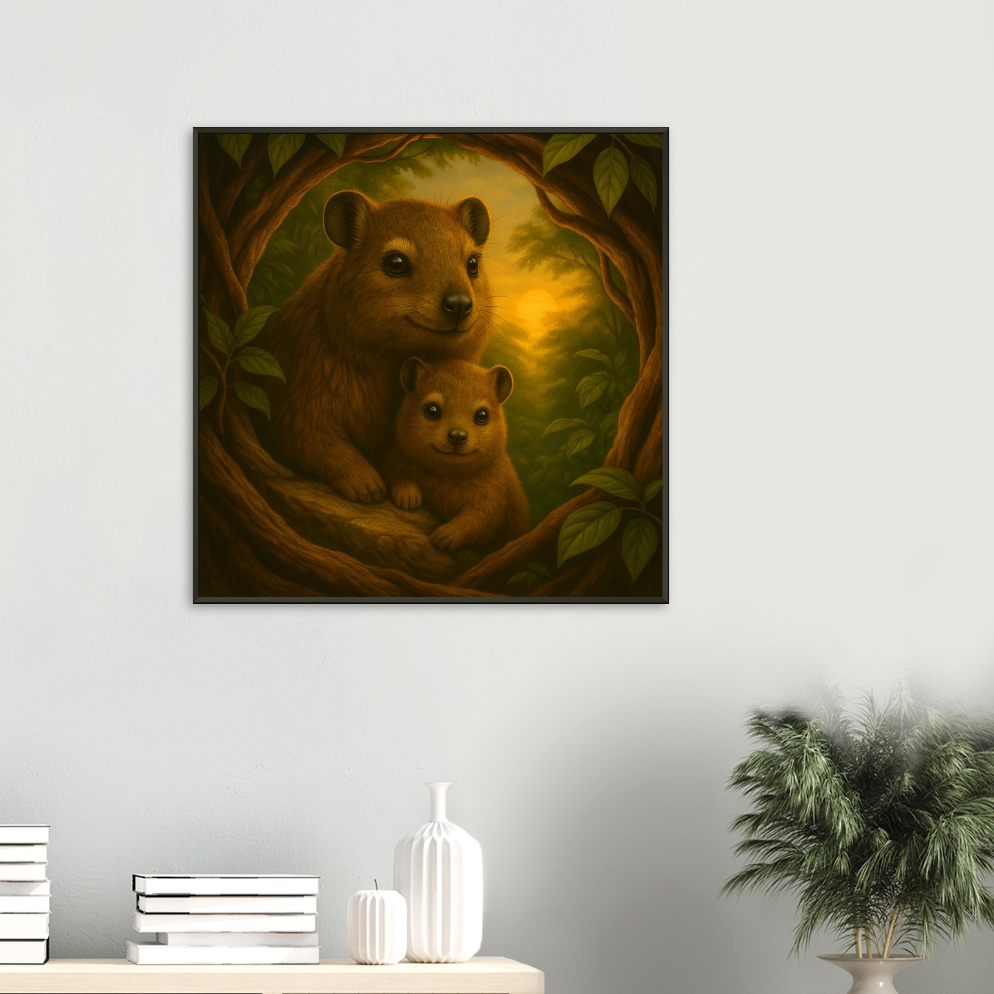 classic semi glossy paper metal framed poster quokka mother and baby 075fc56a-673c-40f2-bdc0-8e6c2f0eda60