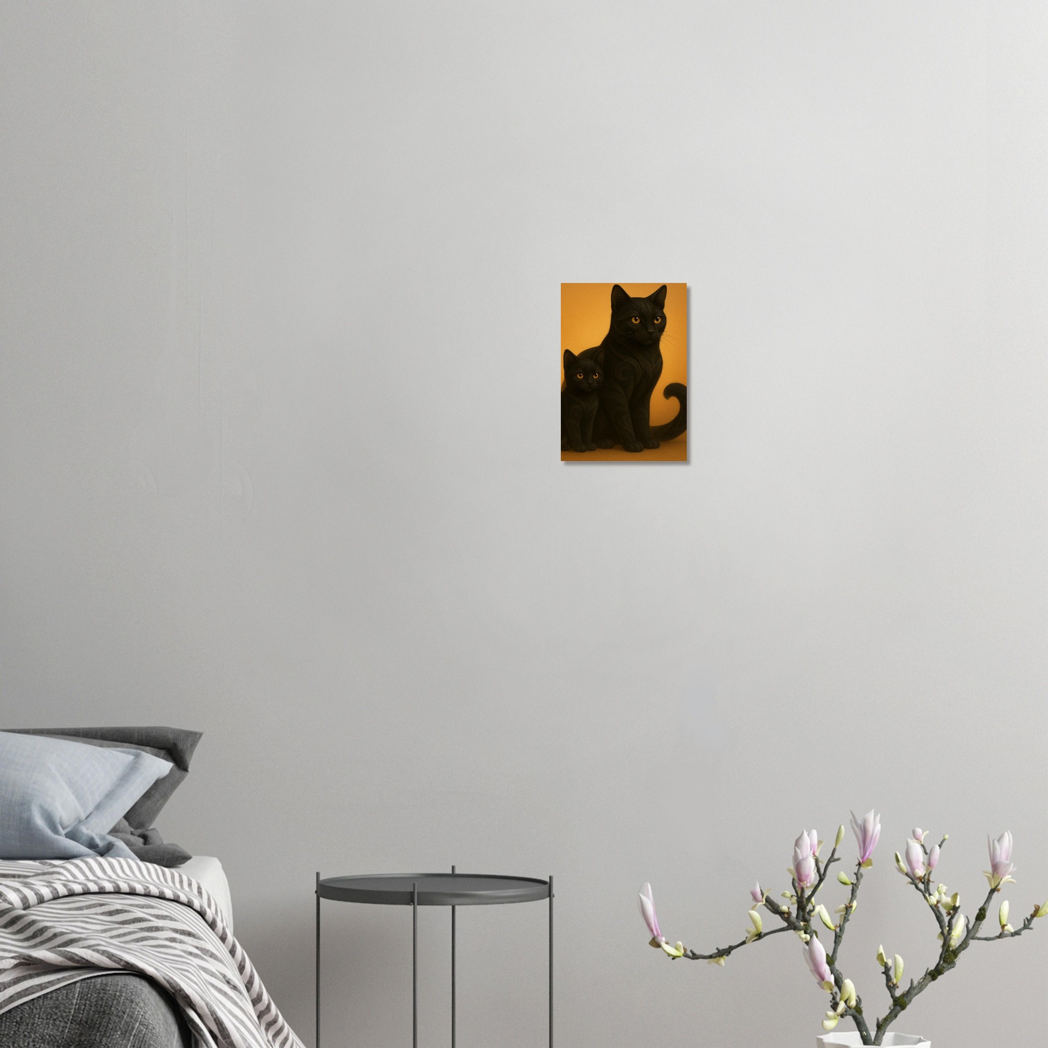 classic semi glossy paper poster black cat and kitten 08787067-921a-4799-883e-97ffa3c3e064