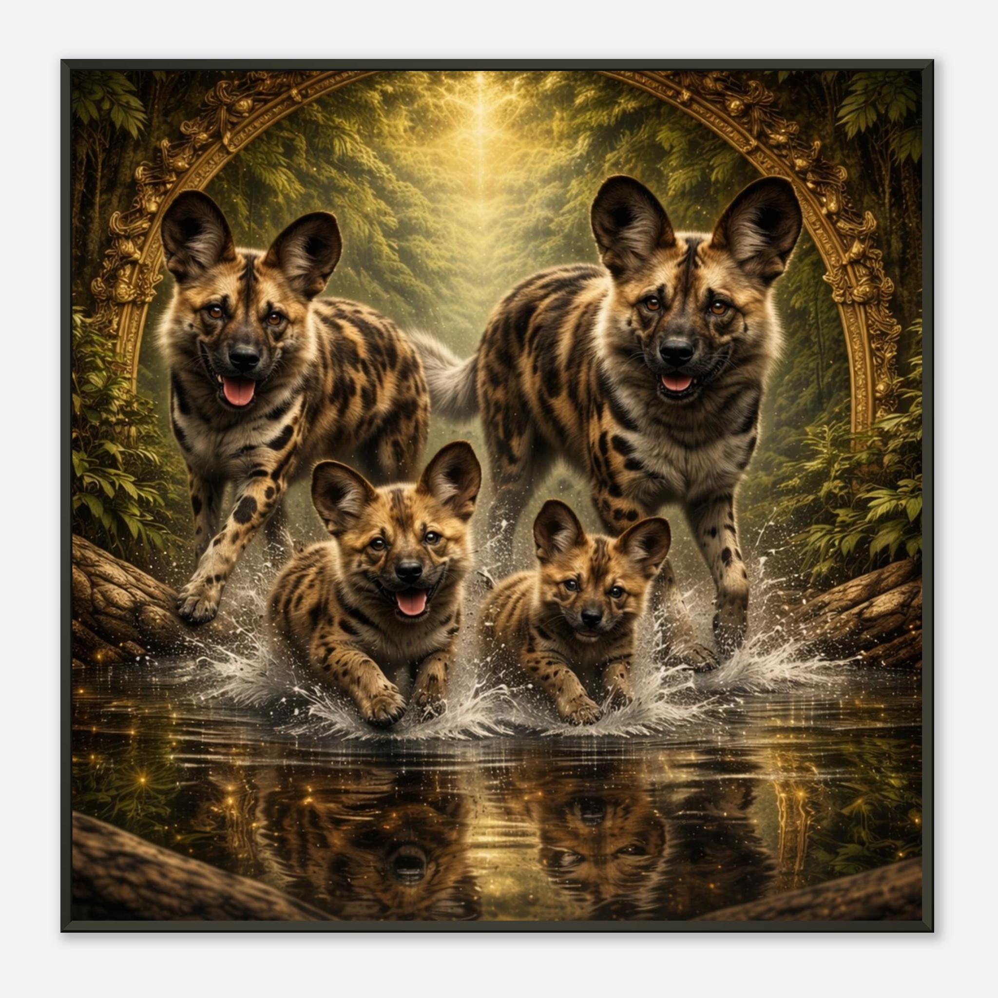 classic semi glossy paper metal framed poster wild dog family 0a2e118b-fc5e-413c-b3b6-d44f16a4acef