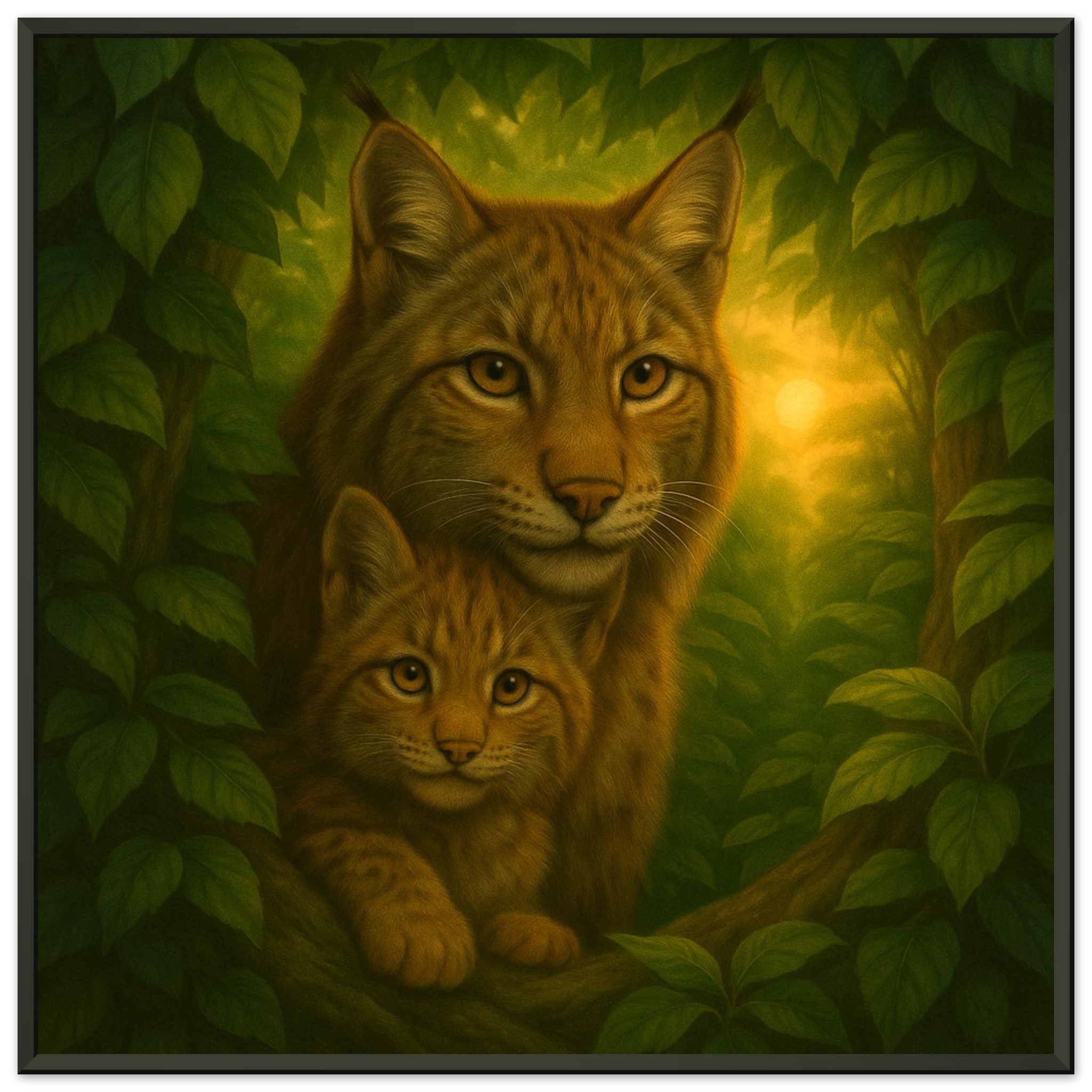 classic semi glossy paper metal framed poster eurasian lynx and kitten 0ad0dfd5-d252-4390-87b0-402e4d6f418b