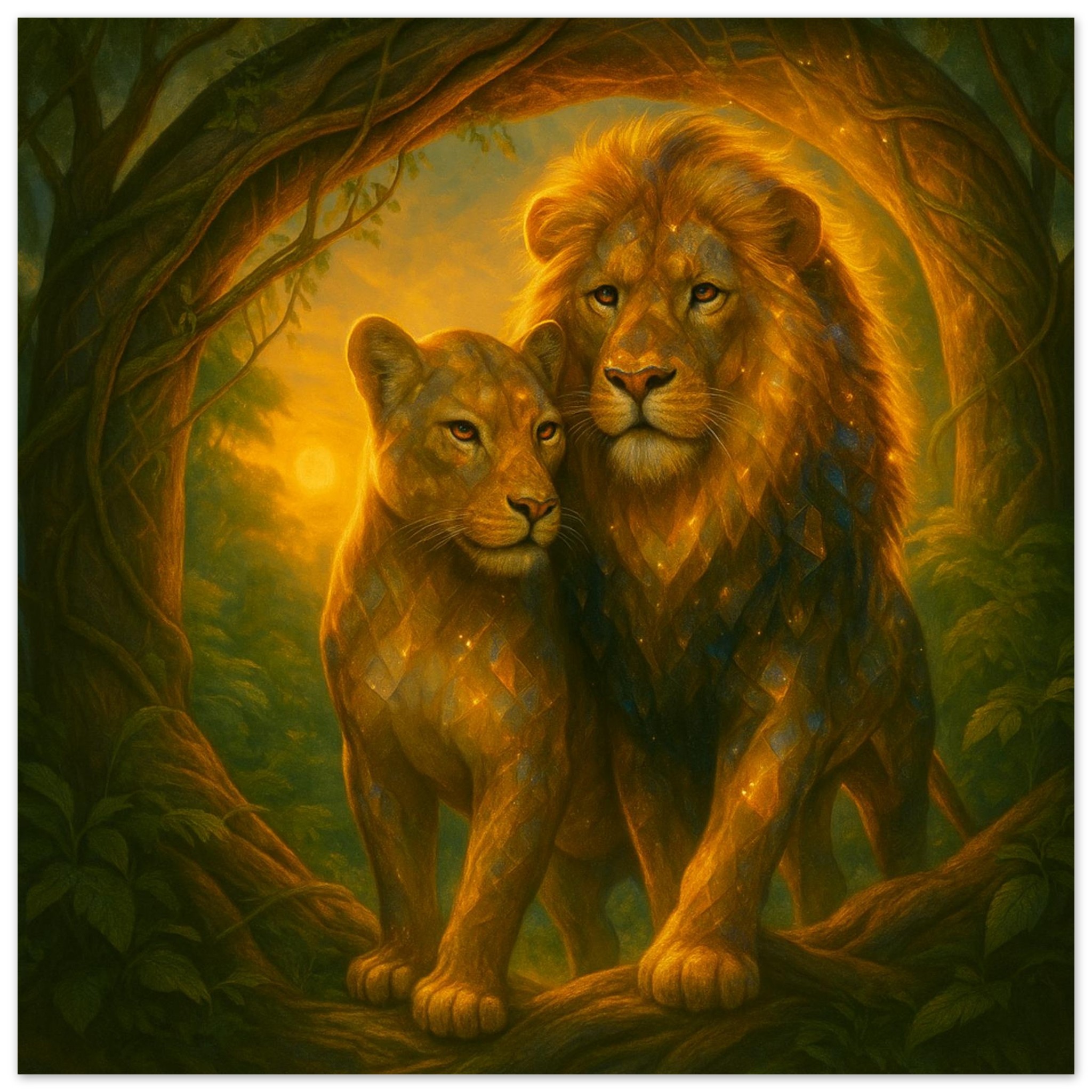 classic semi glossy paper poster, tiger pair 0ae90d7c-16c8-48aa-abe3-fe4c54219a84
