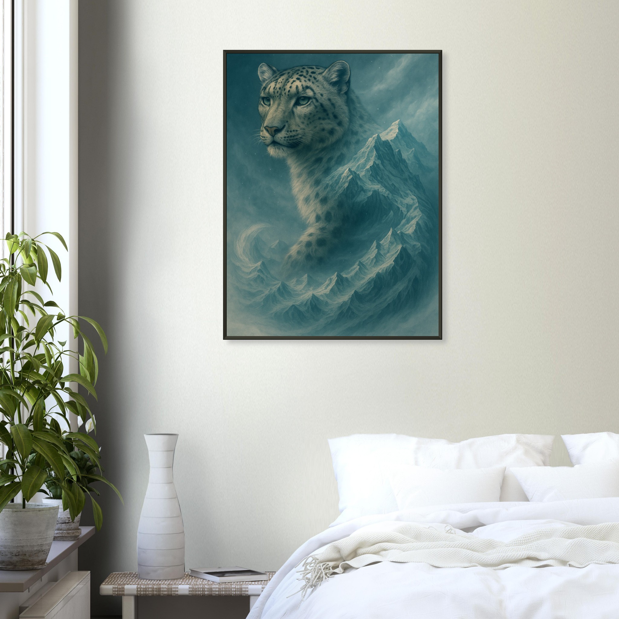 classic semi glossy paper metal framed poster snow leopard 0b9ed9fd-490e-4b3c-9663-0050c10c08eb