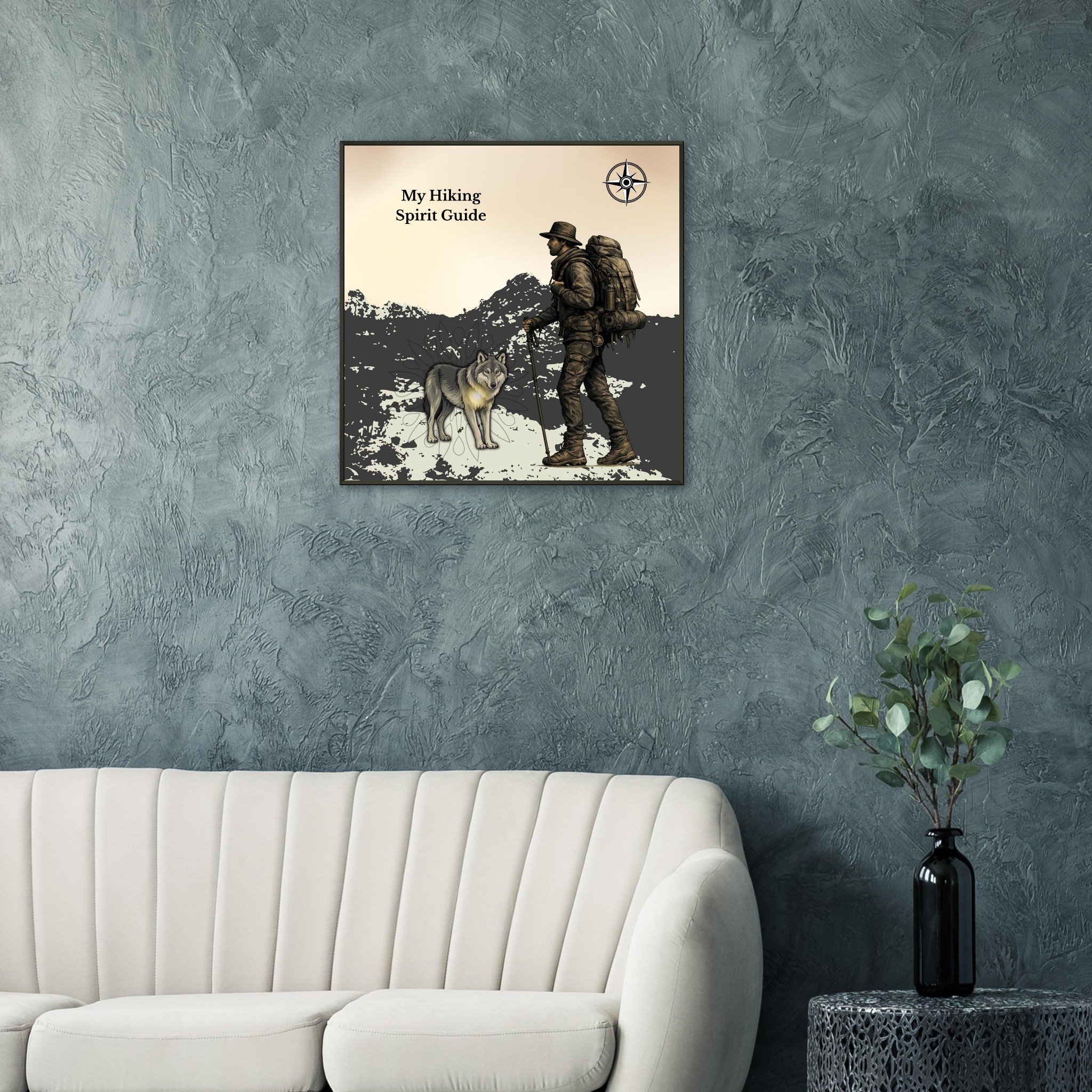 classic semi glossy paper metal framed poster hiking spirit guide 113a8083-5202-4c52-89ec-a5d154538710