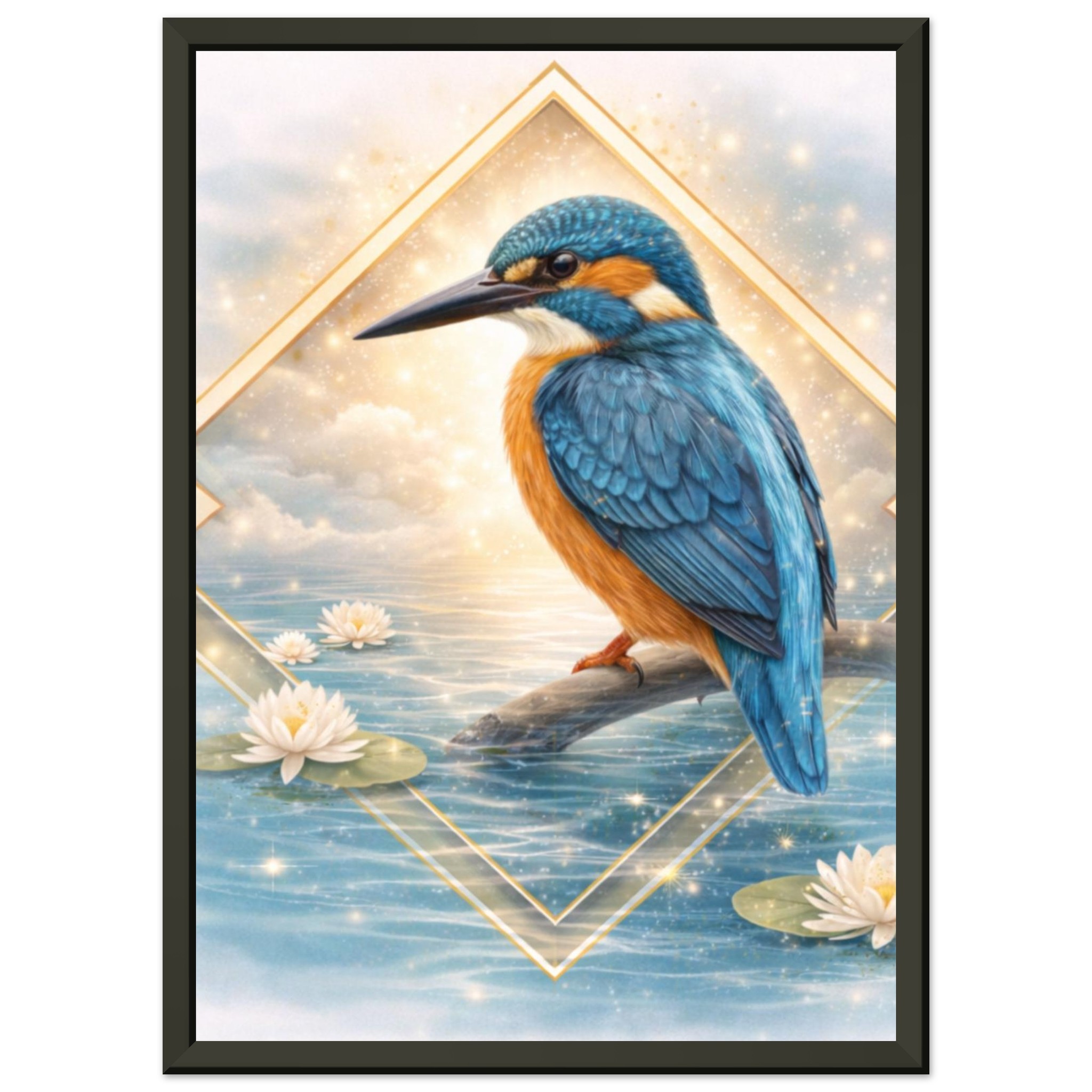 classic semi glossy paper metal framed poster, kingfisher 11440cbb-b7ec-47f6-9aad-bba217d8b7ff