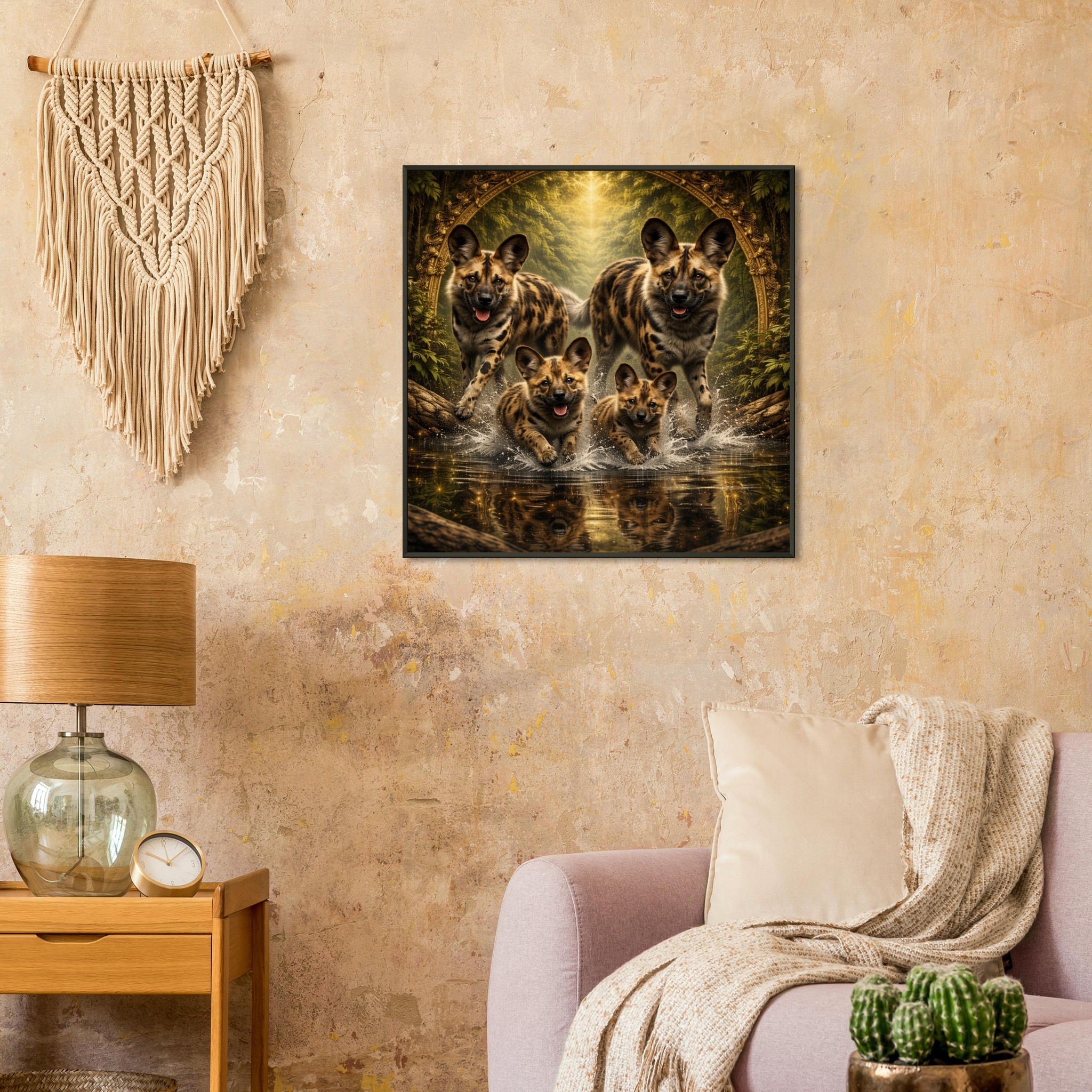 classic semi glossy paper metal framed poster wild dog family 12c83a3a-40fd-4a75-bbc0-ba3a7eac865c
