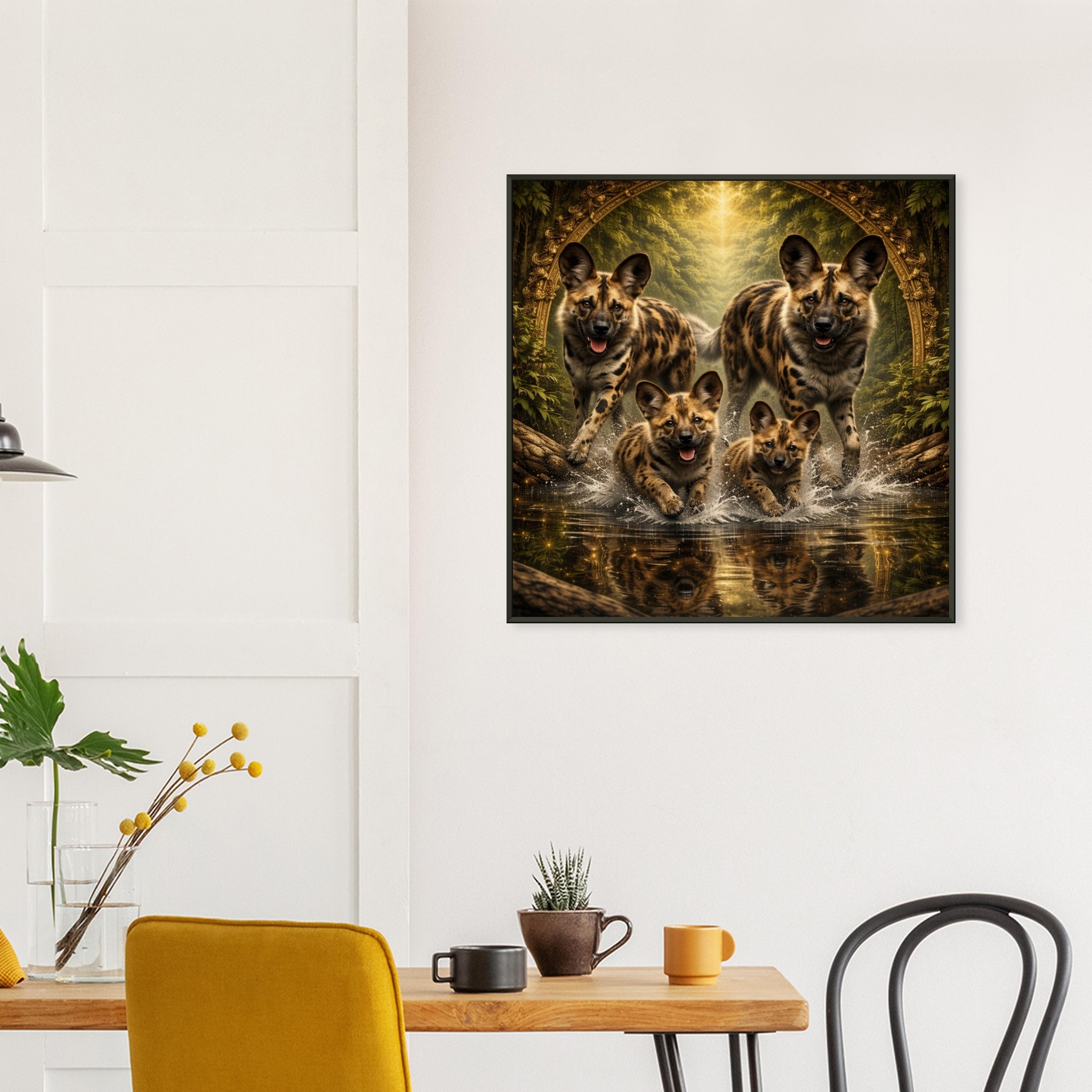 classic semi glossy paper metal framed poster wild dog family 1418835c-da98-4a9e-b3d2-66ab259e55ba