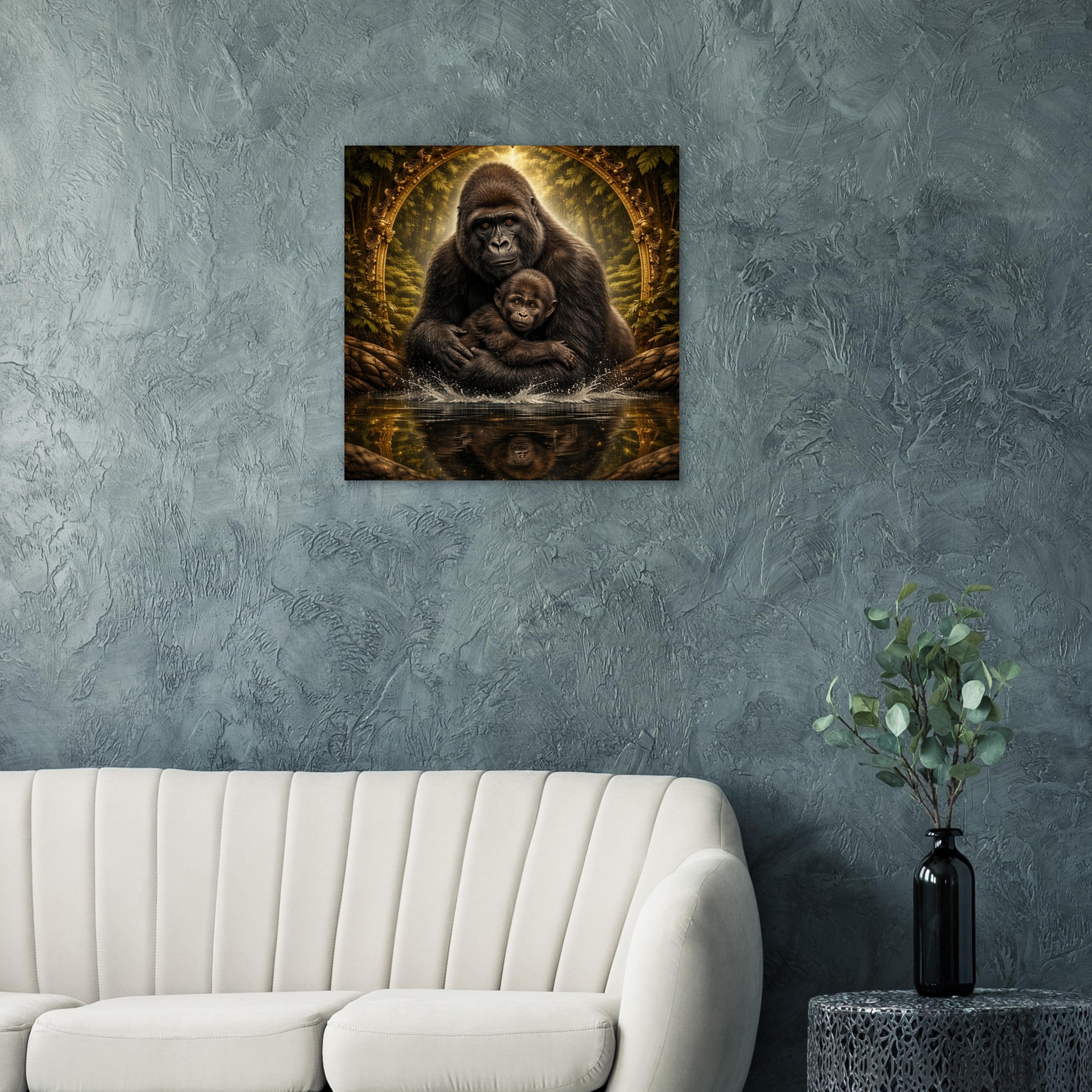 classic semi glossy paper poster gorilla and baby 199957cb-7ded-4d3d-8f9c-e037b7b87dfe