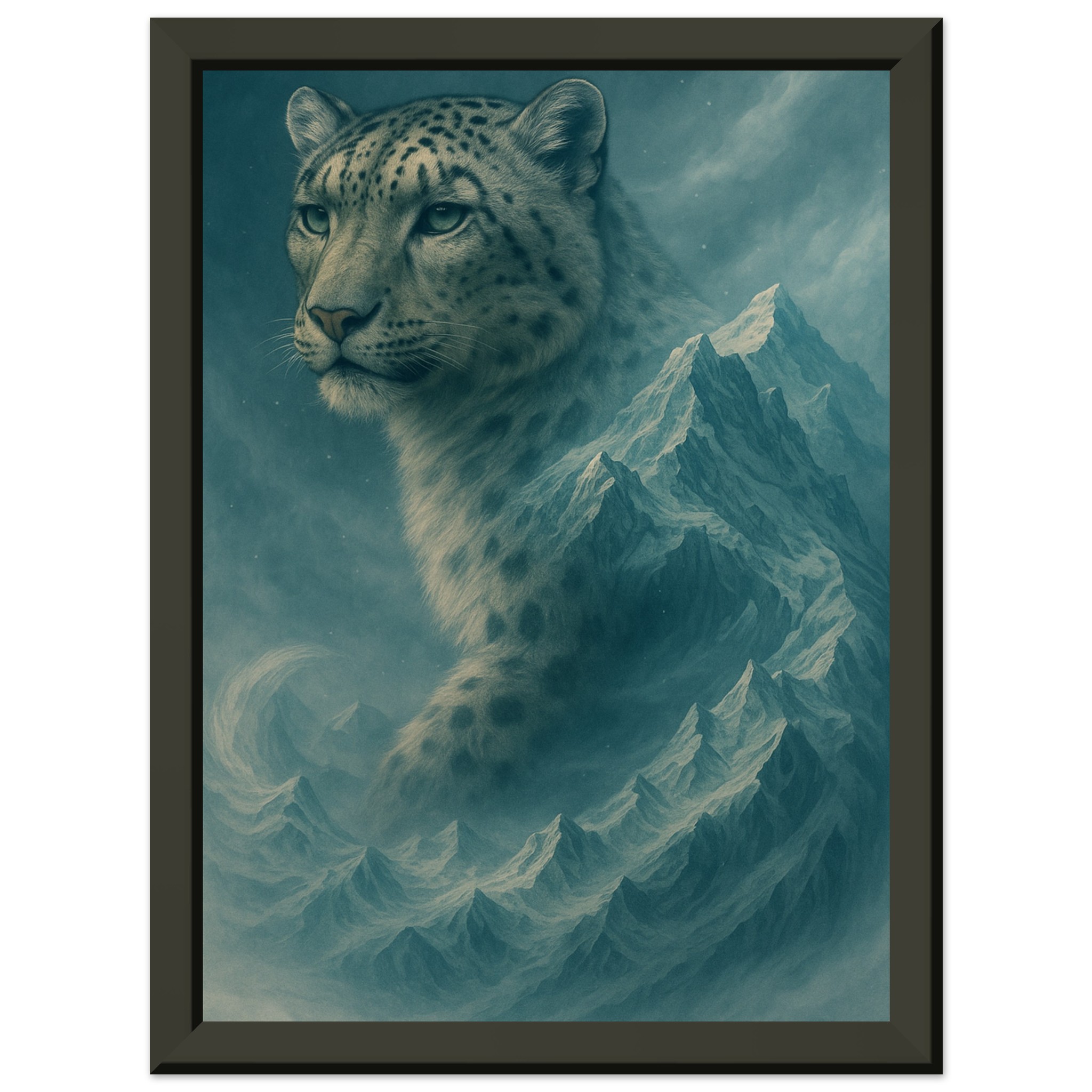 classic semi glossy paper metal framed poster snow leopard 19e0a9fd-3355-435c-8d61-0ab27e4bf41a