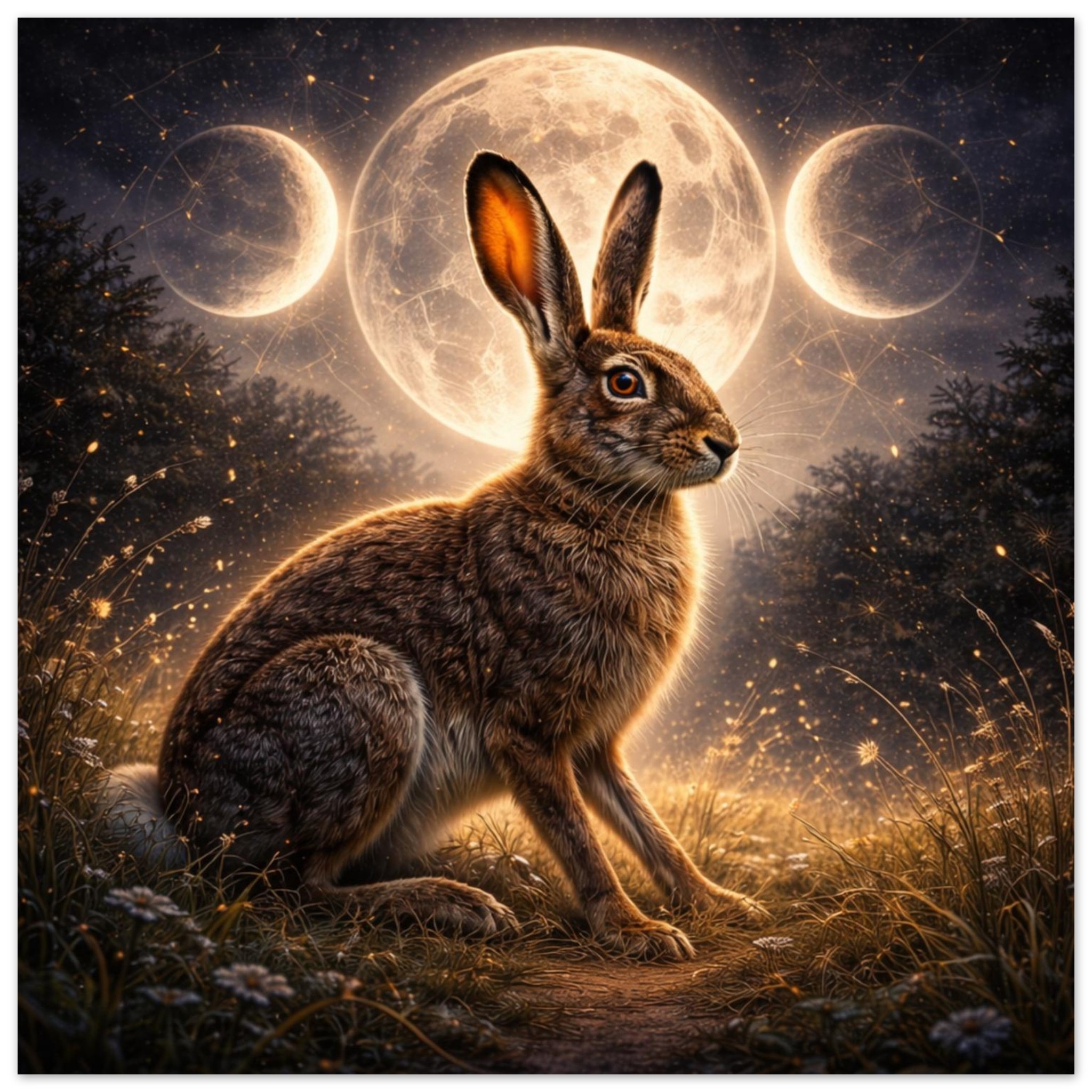 classic semi glossy paper poster moonlit hare 1a3b51bf-421c-46d9-88d5-a18e42ed519b