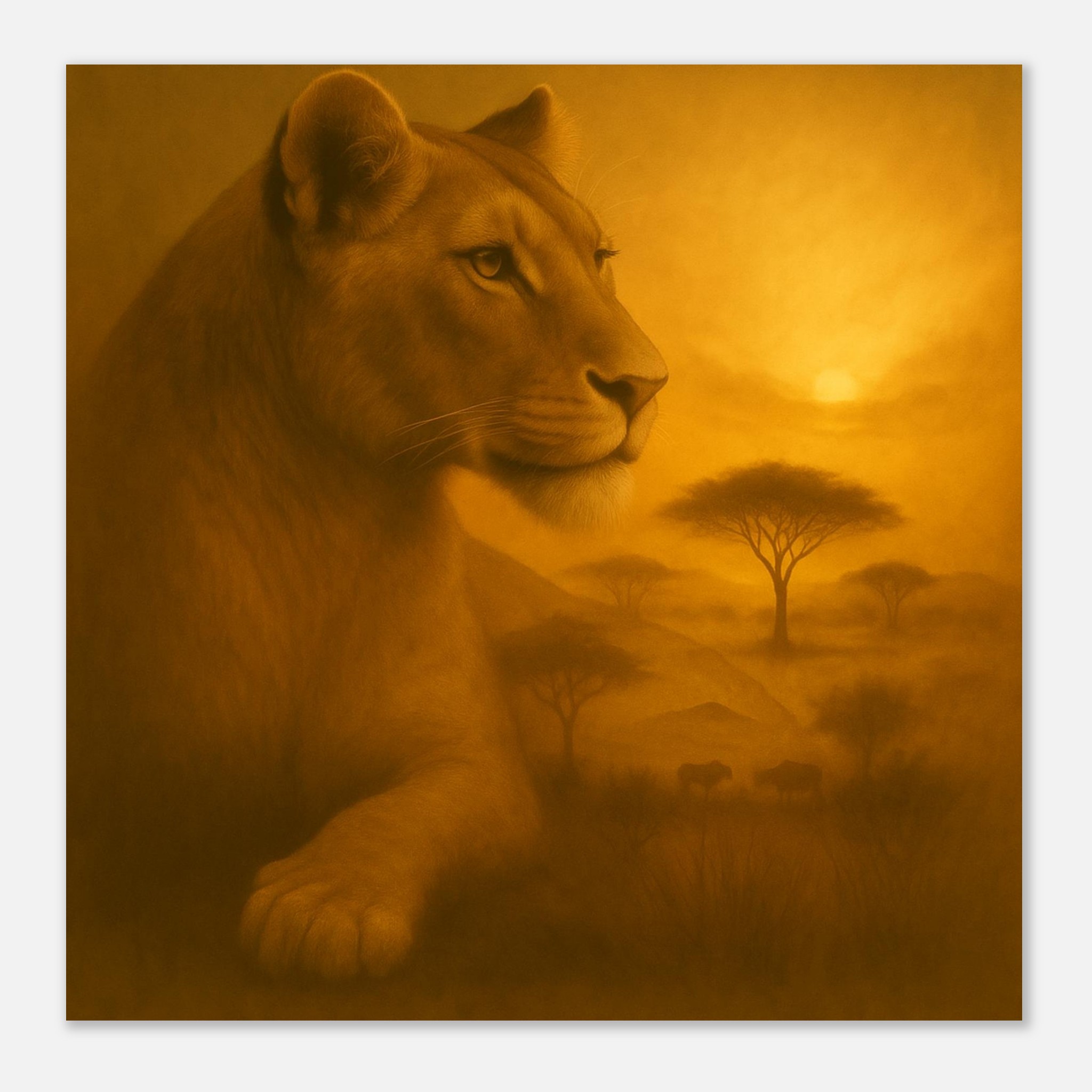 classic semi glossy paper poster, majestic lioness 1a4d3040-8d39-4d33-bbc4-e0b47081a1f1