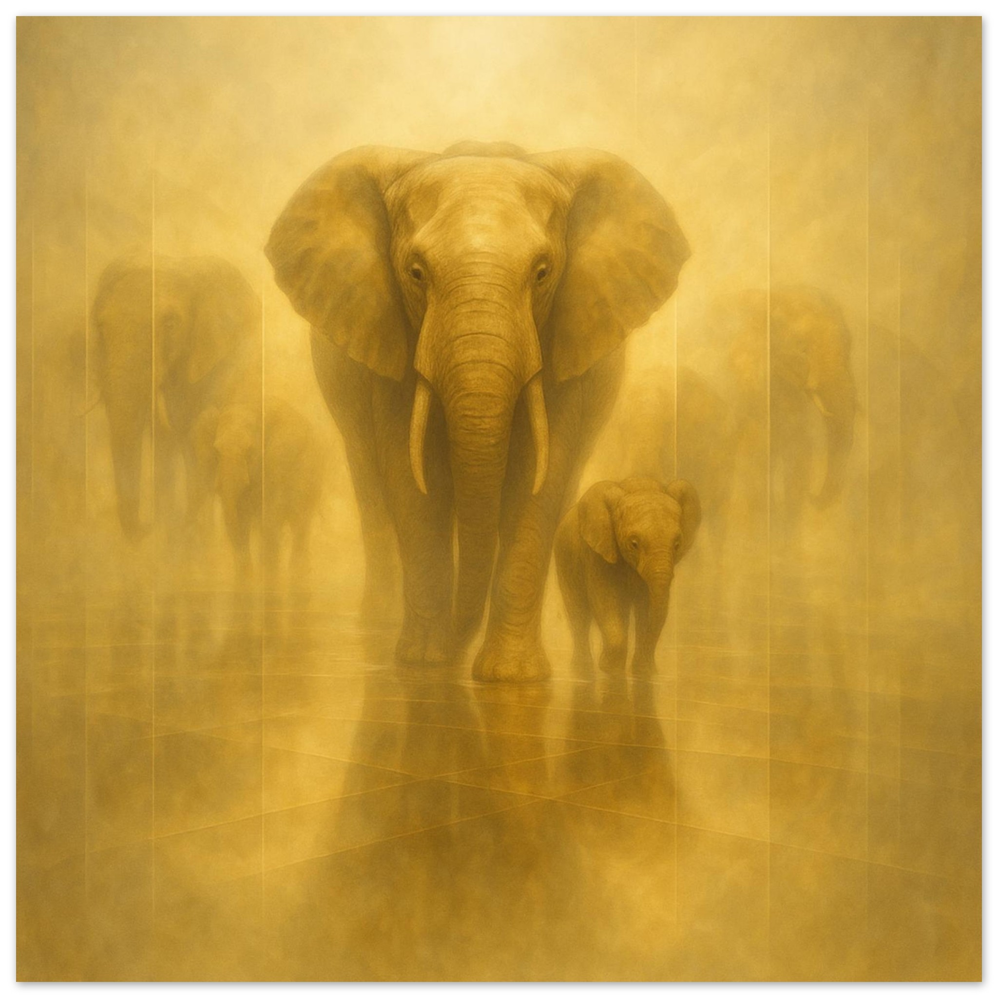 classic semi glossy paper poster elephant and calf 1ada8676-9b74-4c08-9146-b191ad6467f2