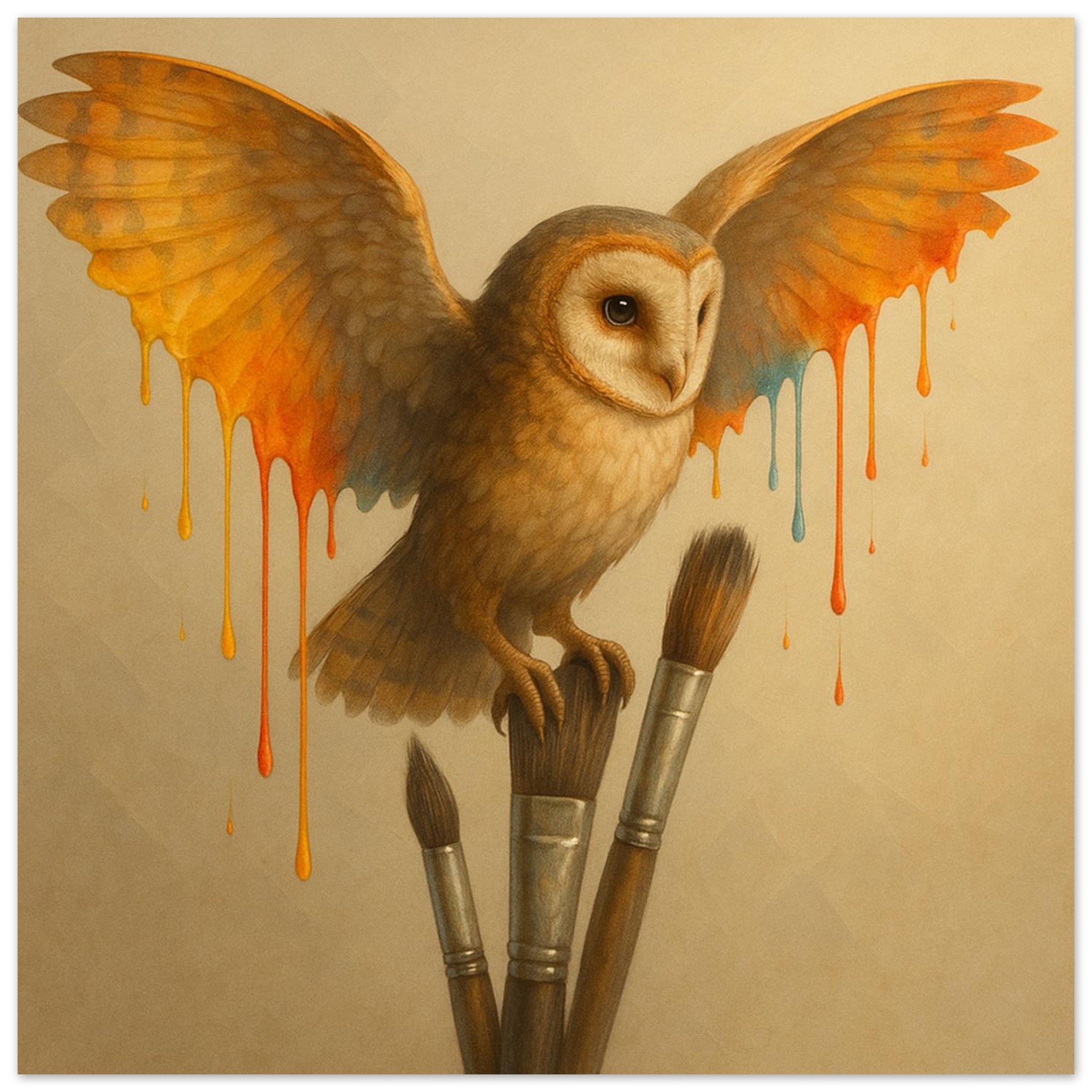 classic semi glossy paper poster, barn owl 1b4ab86a-cc4c-4f5d-9ff9-f2de842607e3