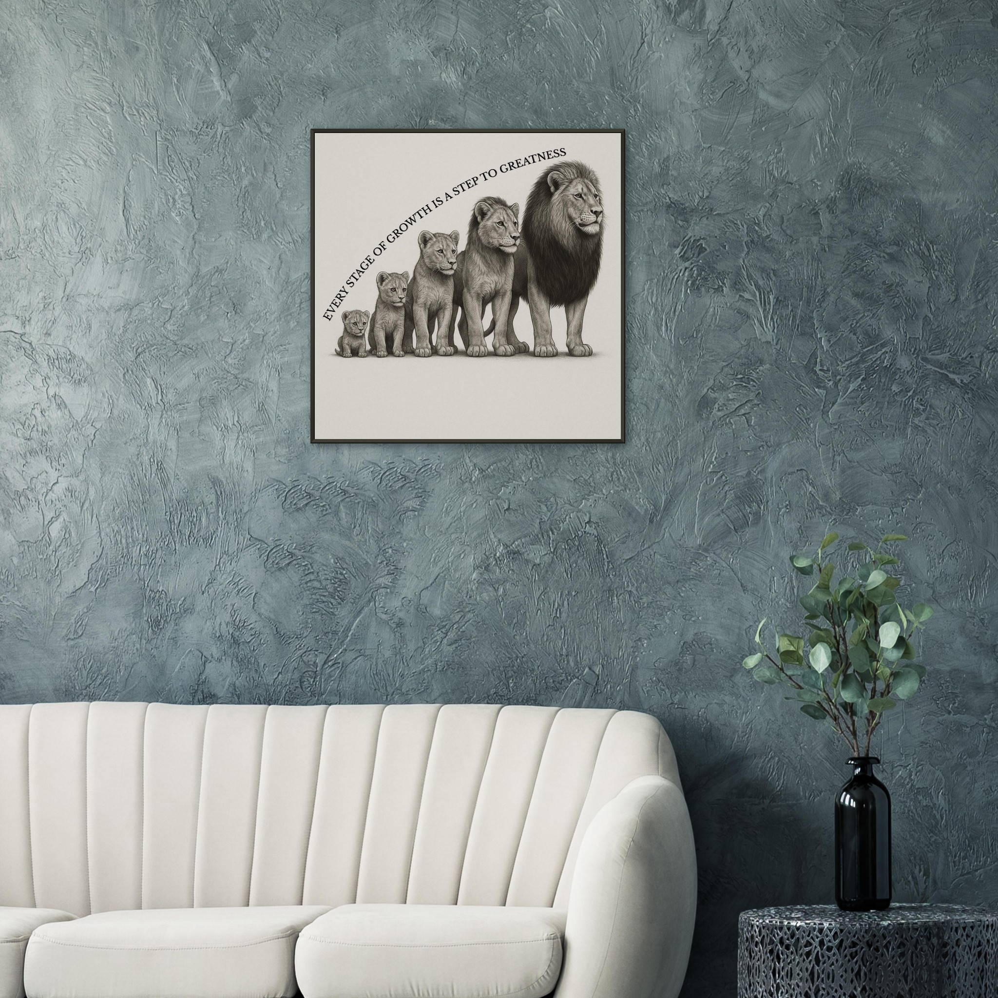 classic semi glossy paper metal framed poster lion growth 1ebb0117-280e-4b01-a5d7-56725c0940a6