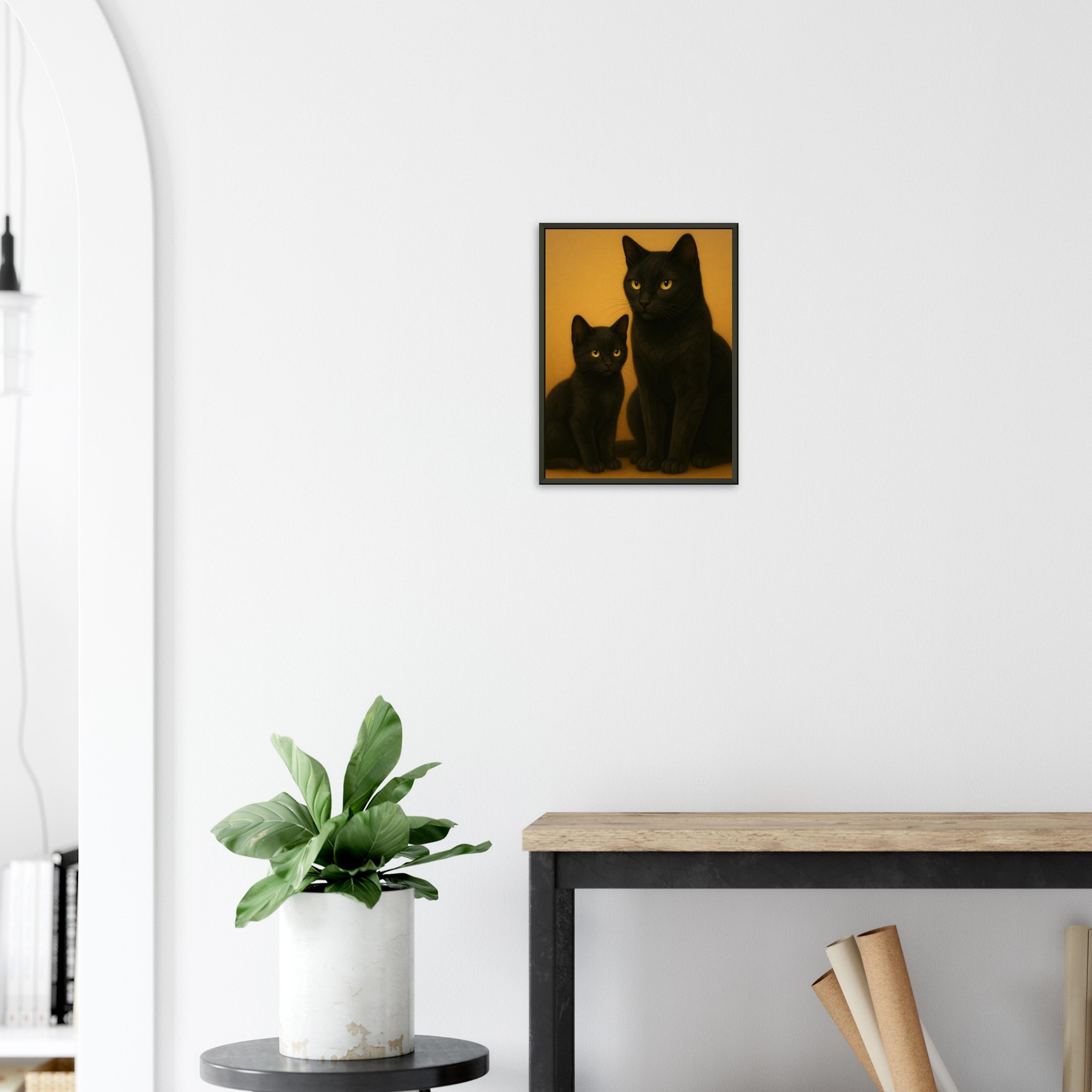 classic semi glossy paper metal framed poster mum and kitten 204fba1e-cf36-4395-97d5-4e4e40bf85d6