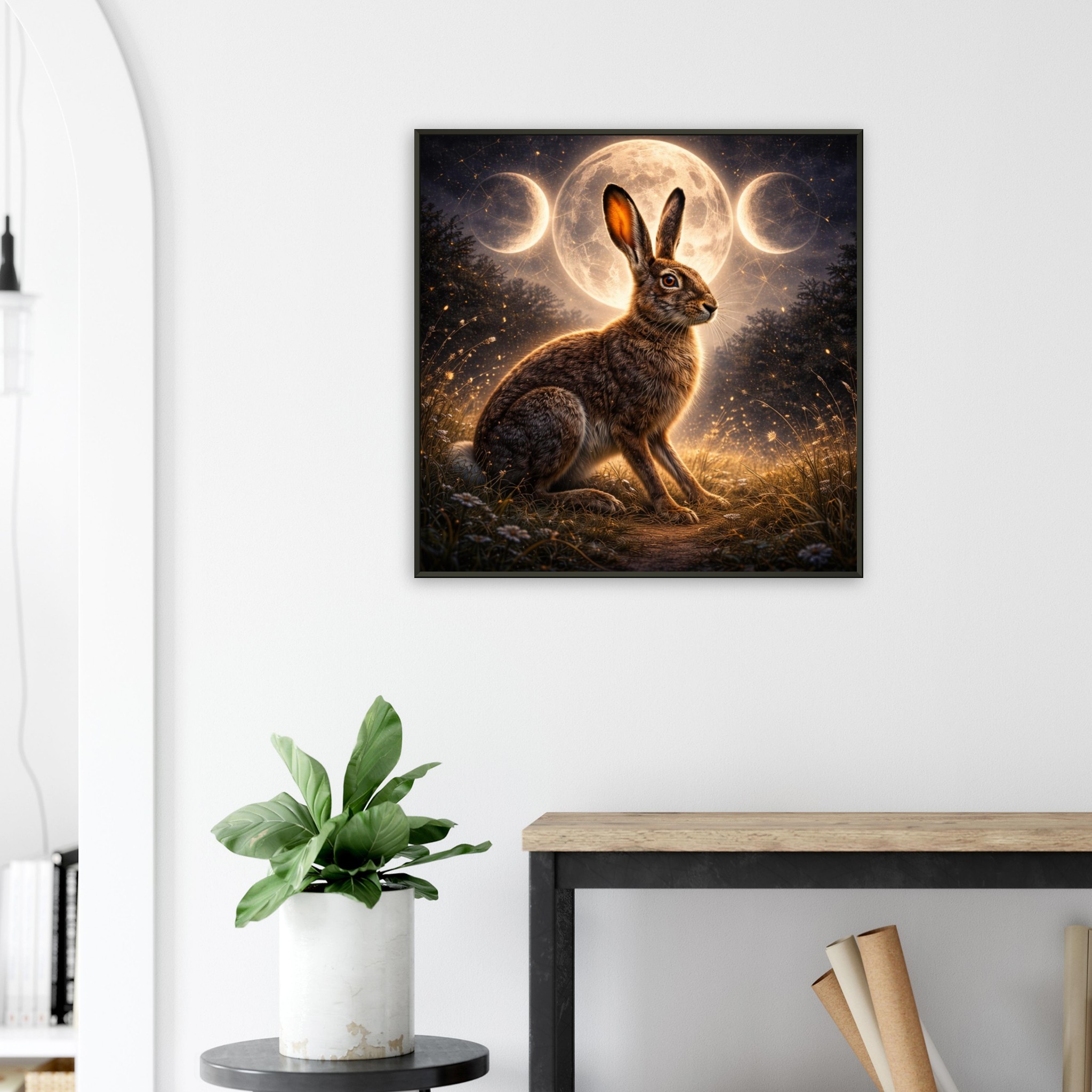 classic semi glossy paper metal framed poster moonlit hare 205916ea-e794-4cc3-bcdd-d72e6fdd702b