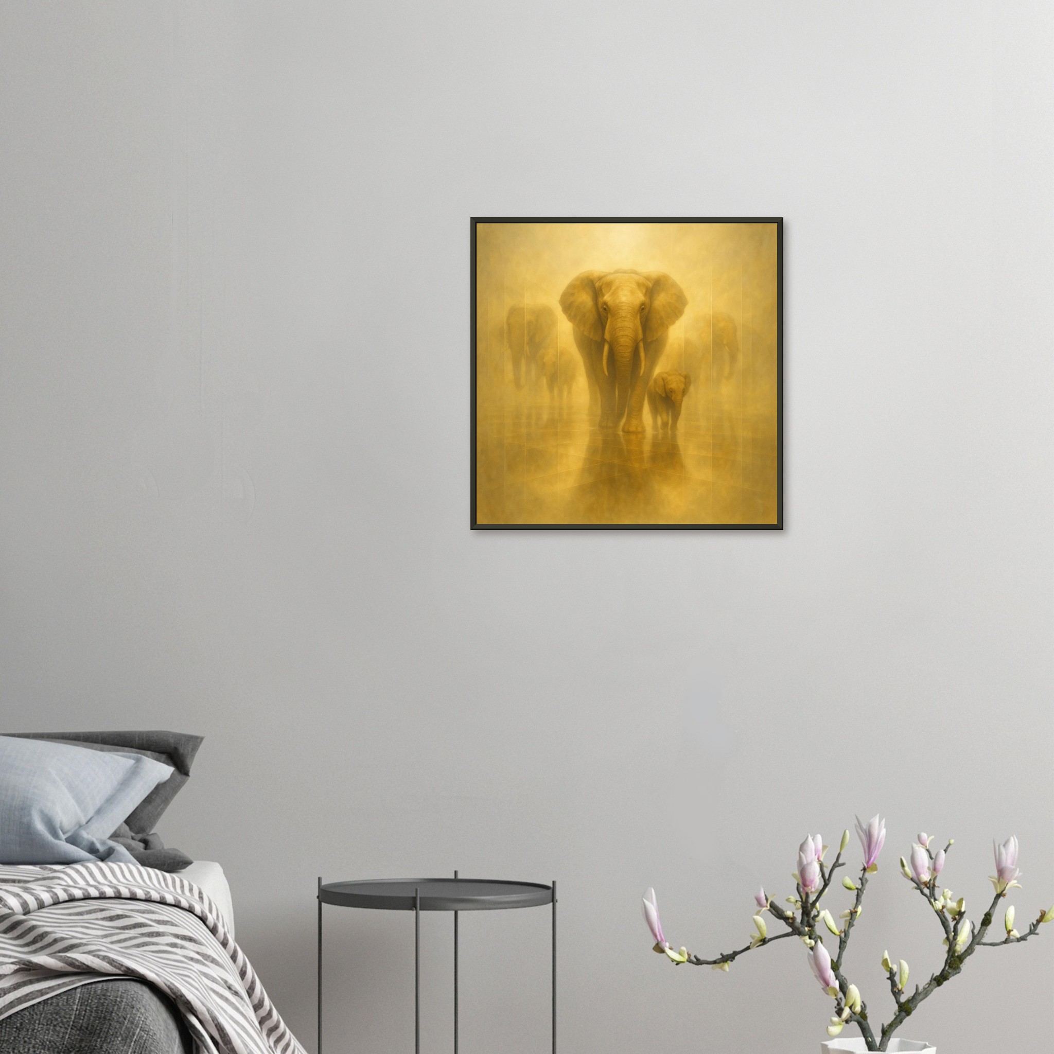 classic semi glossy paper metal framed poster elephant and calf 216254c7-26e1-4bc2-bea5-3cc9dfbee531
