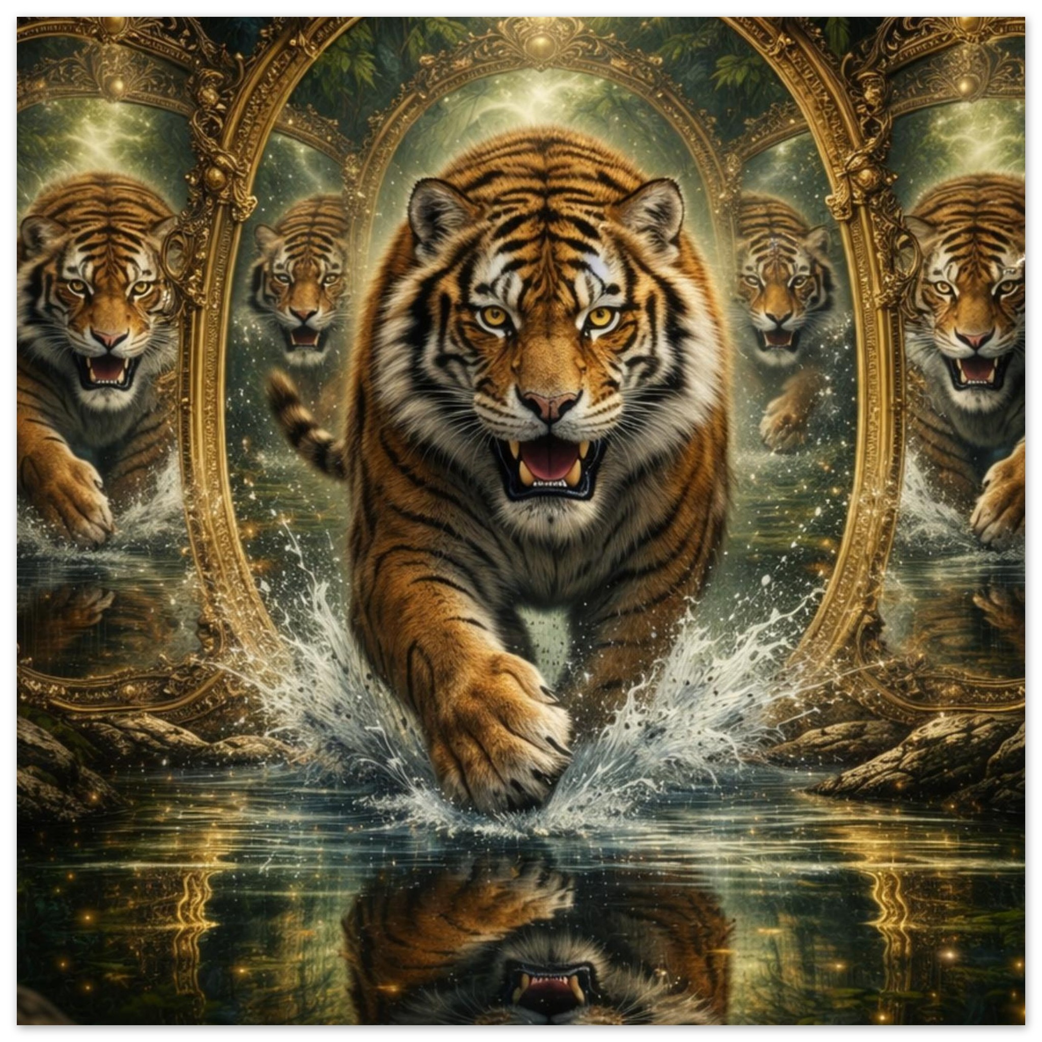 classic semi glossy paper poster tiger reflections 266f054e-e14e-4480-8f9e-cf4da15e883d