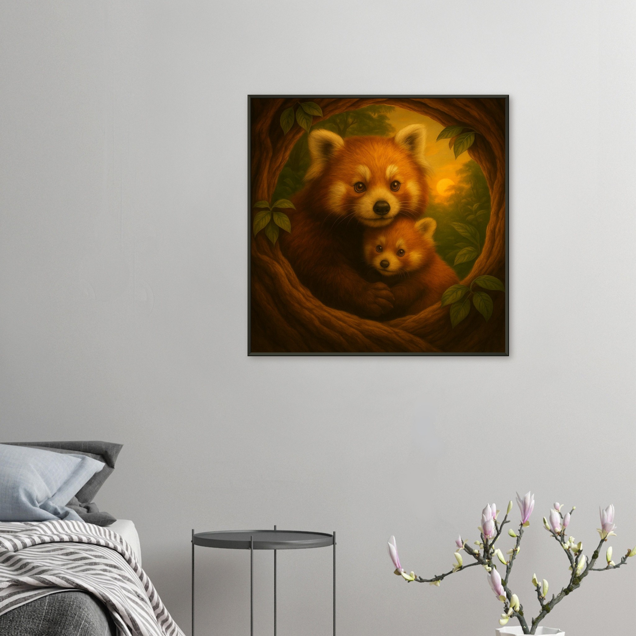 classic semi glossy paper metal framed poster red panda mum and baby 2a05f731-ee17-4d1e-9e4c-088b6ba5f120