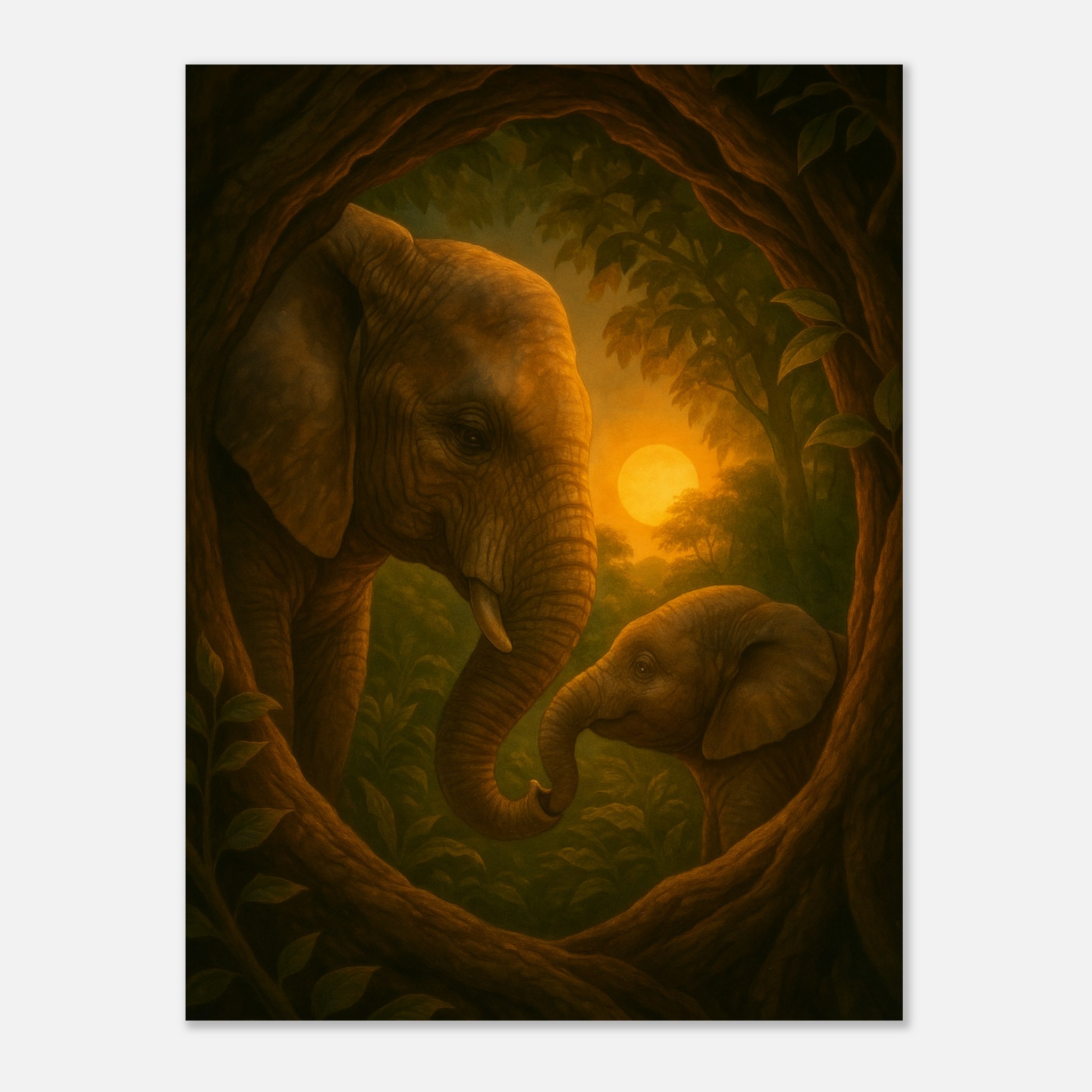 classic semi glossy paper poster elephant and calf 2a2a8d92-a0cc-4b4d-813c-554337624682