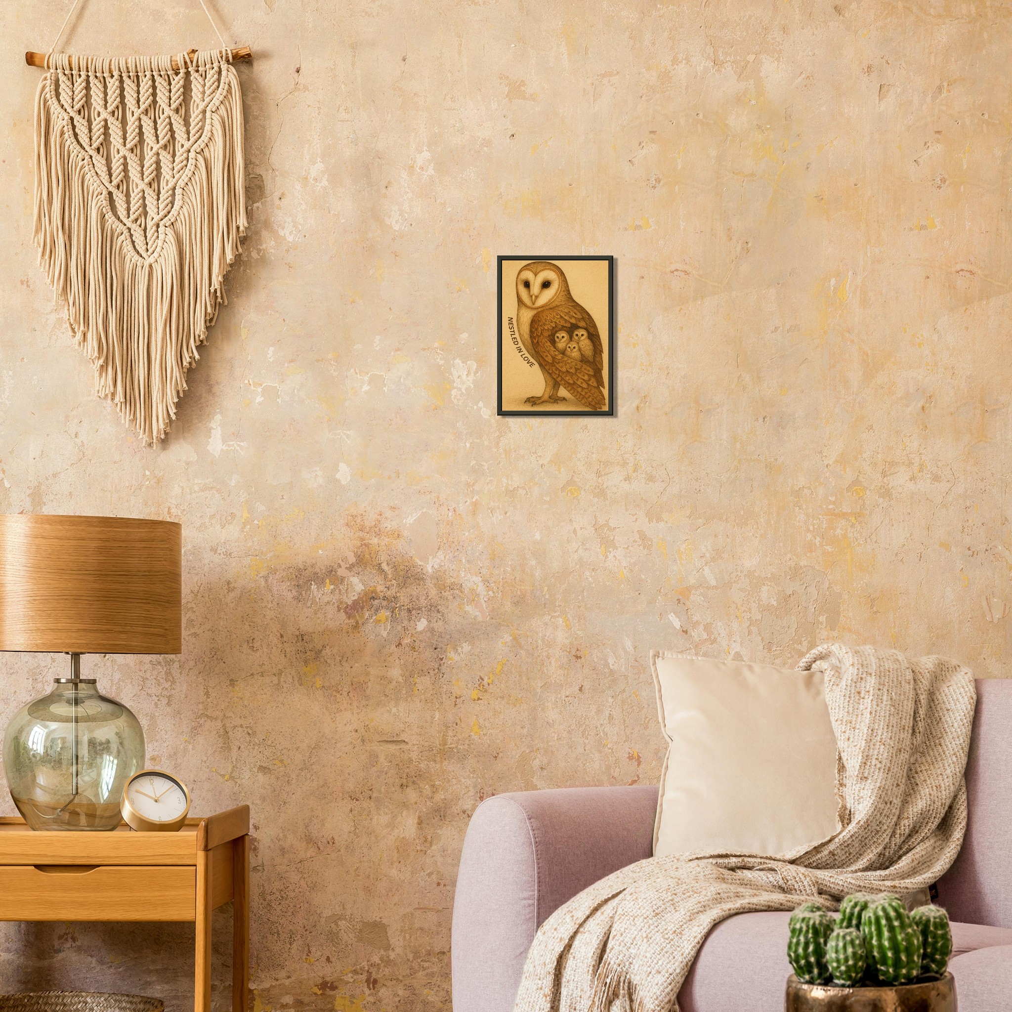 classic semi glossy paper metal framed poster barn owl family 2aa4486e-49f4-4403-9d82-a5e834ef69aa