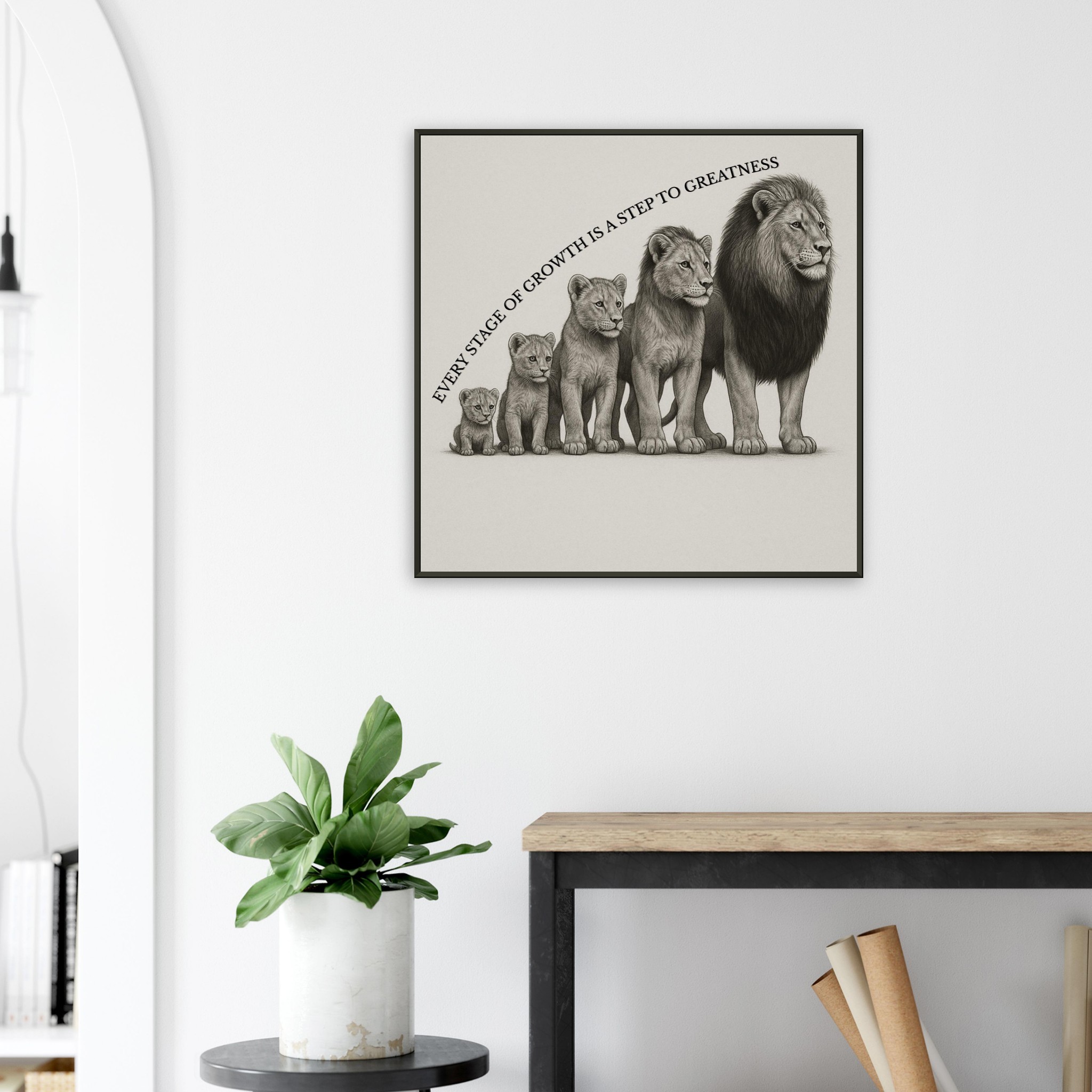 classic semi glossy paper metal framed poster lion growth 2d129c3a-cc52-4e68-bab7-4d881c22f384