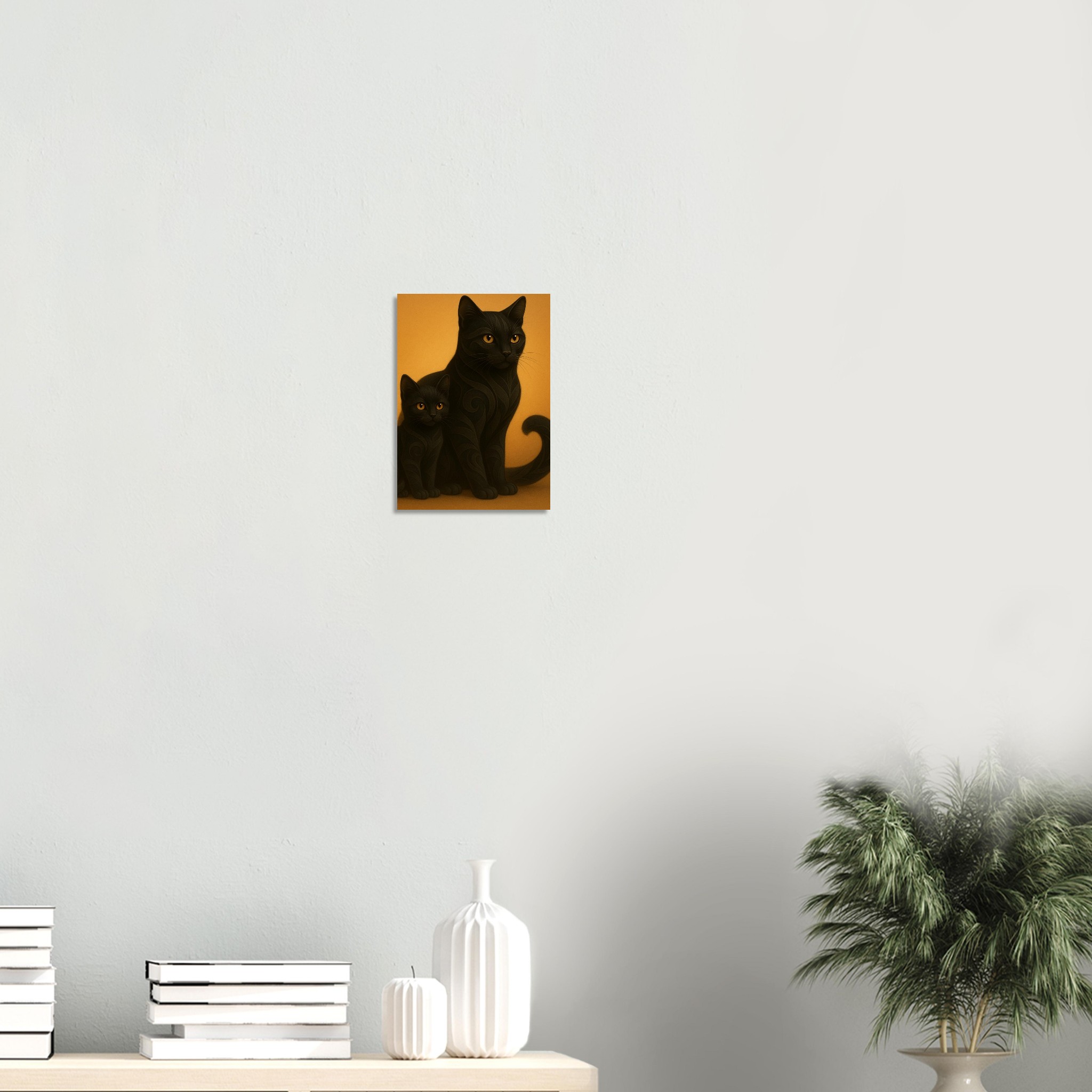 classic semi glossy paper poster black cat and kitten 315ff141-cfa6-477b-b33e-7cb88e56cb94