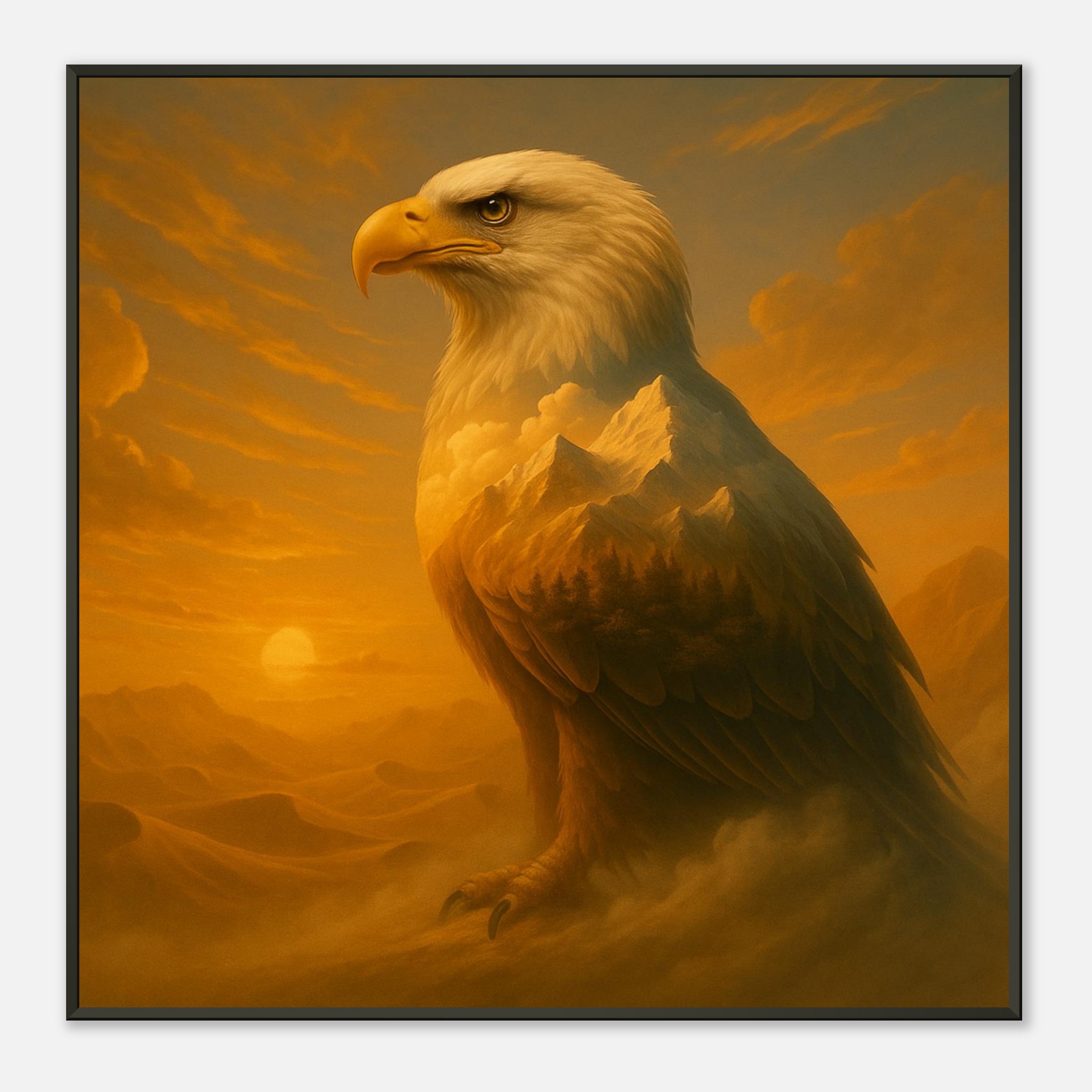 classic semi glossy paper metal framed poster, bald eagle 31729ddc-43a1-418a-bfba-8d0f7290c707