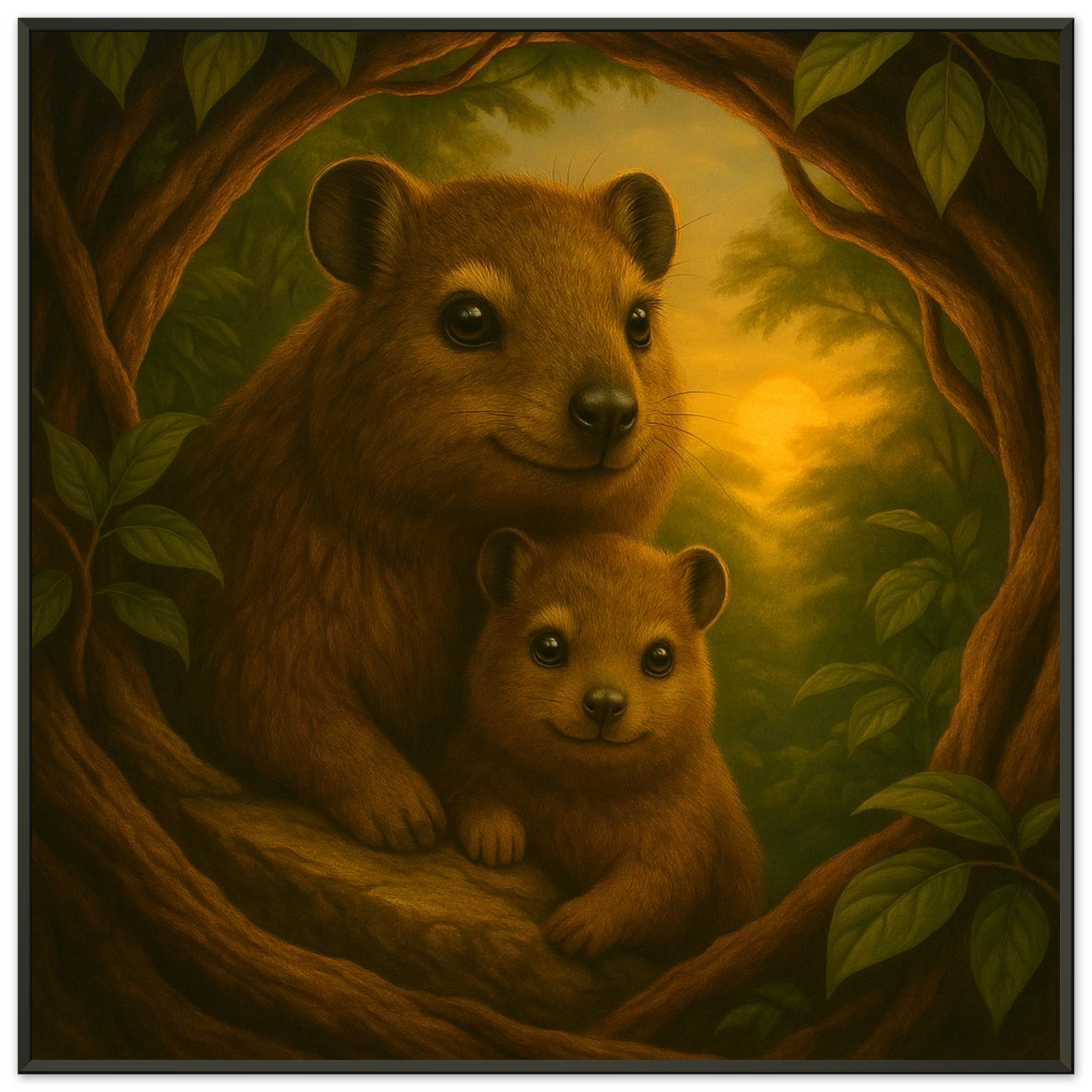 classic semi glossy paper metal framed poster quokka mother and baby 31d11ea9-80a9-468e-955f-7d5a343a137a