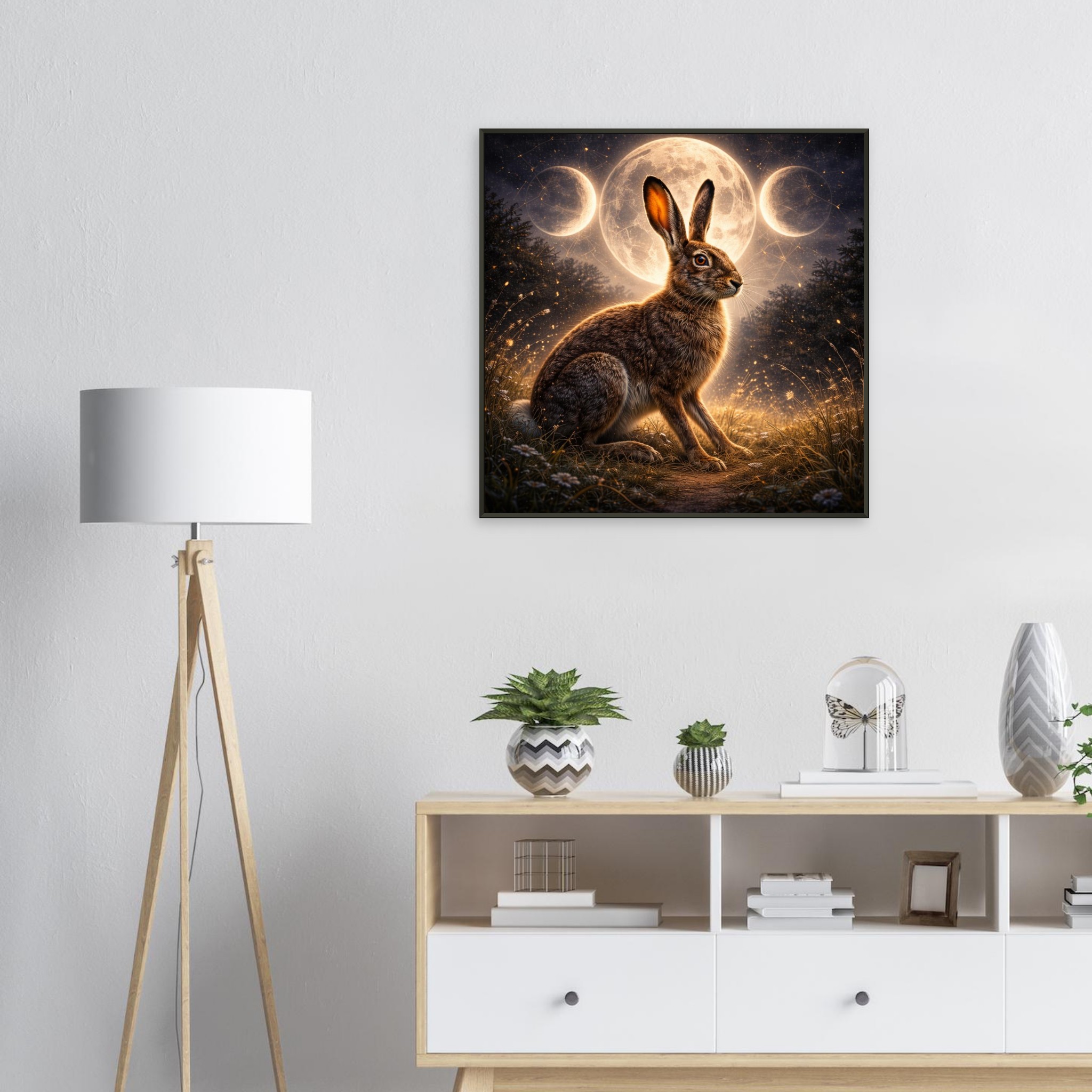 classic semi glossy paper metal framed poster moonlit hare 33bfb6a2-e543-4f0e-94fb-26007bf91d0a