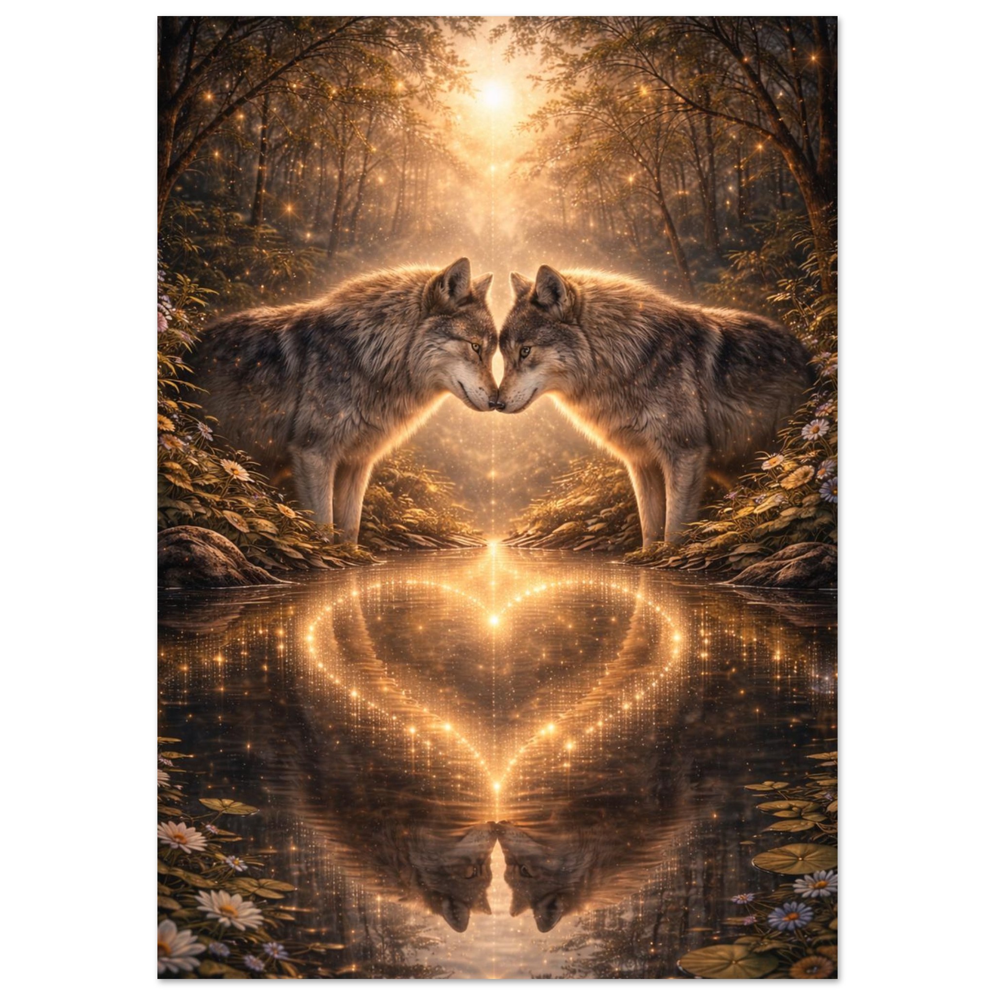 classic semi glossy paper poster, wolf couple 364b3883-044f-4692-bb3c-dc96e2f20aba