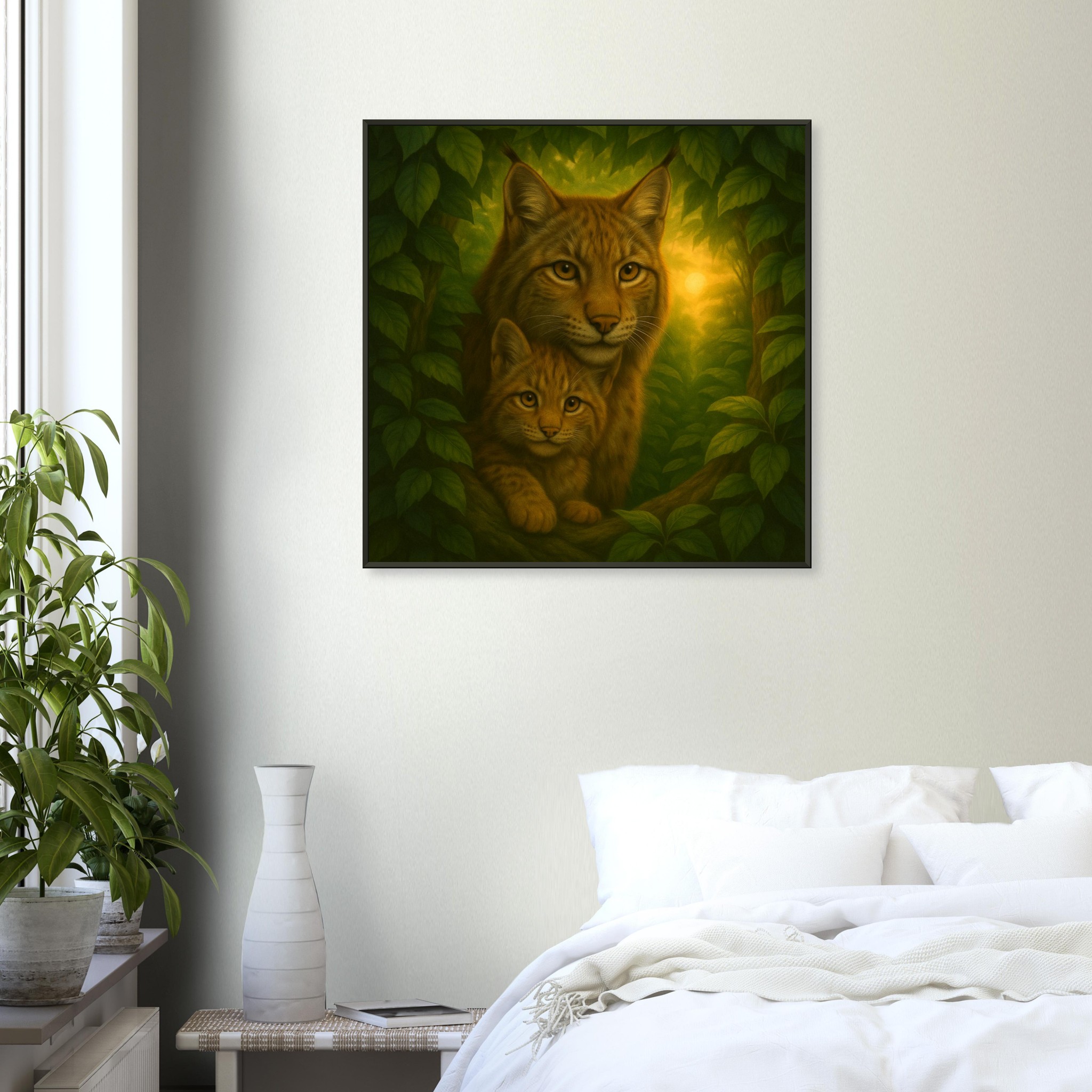 classic semi glossy paper metal framed poster eurasian lynx and kitten 3657fbd7-cda4-4ad5-8f8c-05ca211490f7