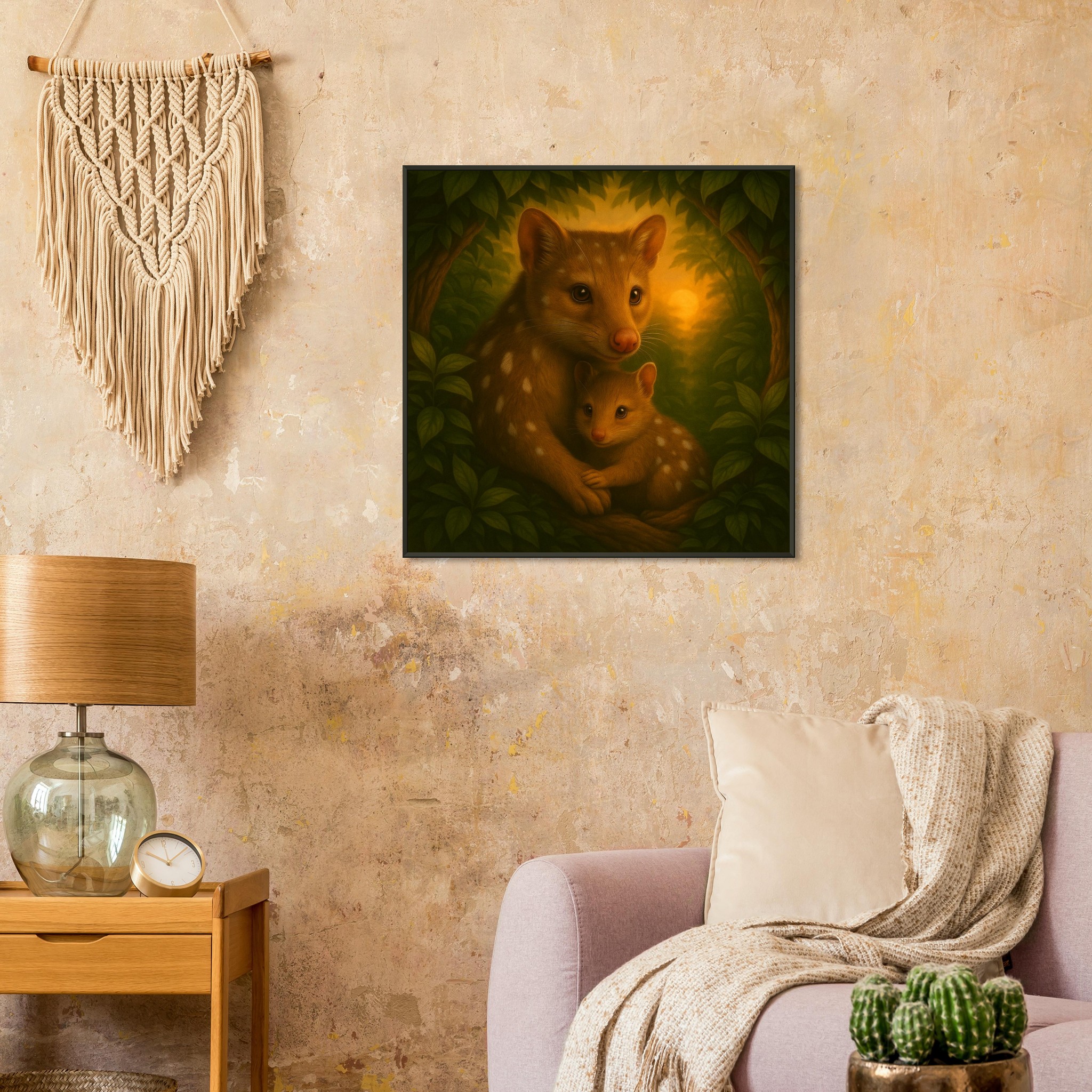 classic semi glossy paper metal framed poster quoll mum and joey 39089478-9fe8-4a62-89bd-3faae12e2c9a