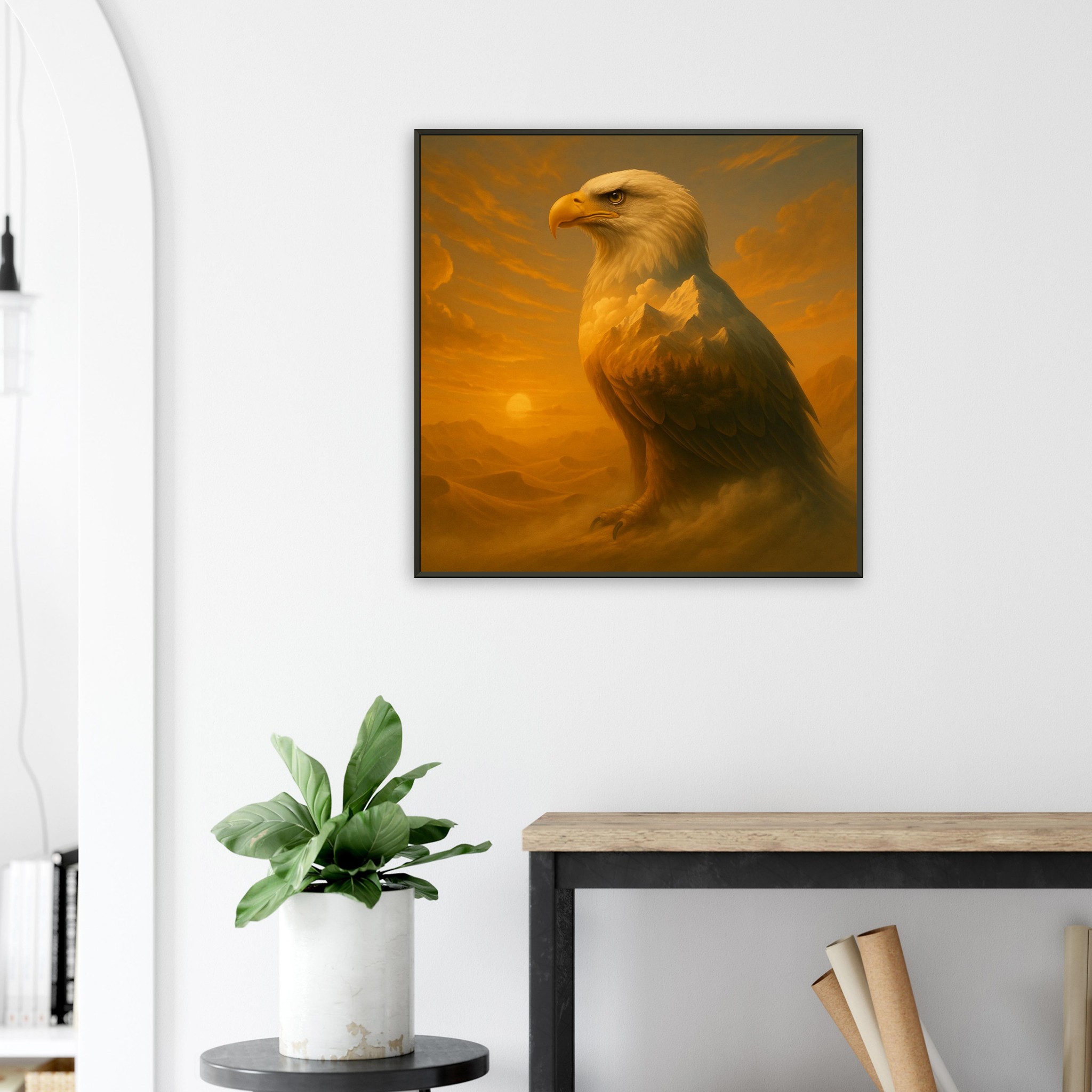 classic semi glossy paper metal framed poster, bald eagle 3c2117b2-dddf-4ec5-bdec-8002a20a4fda