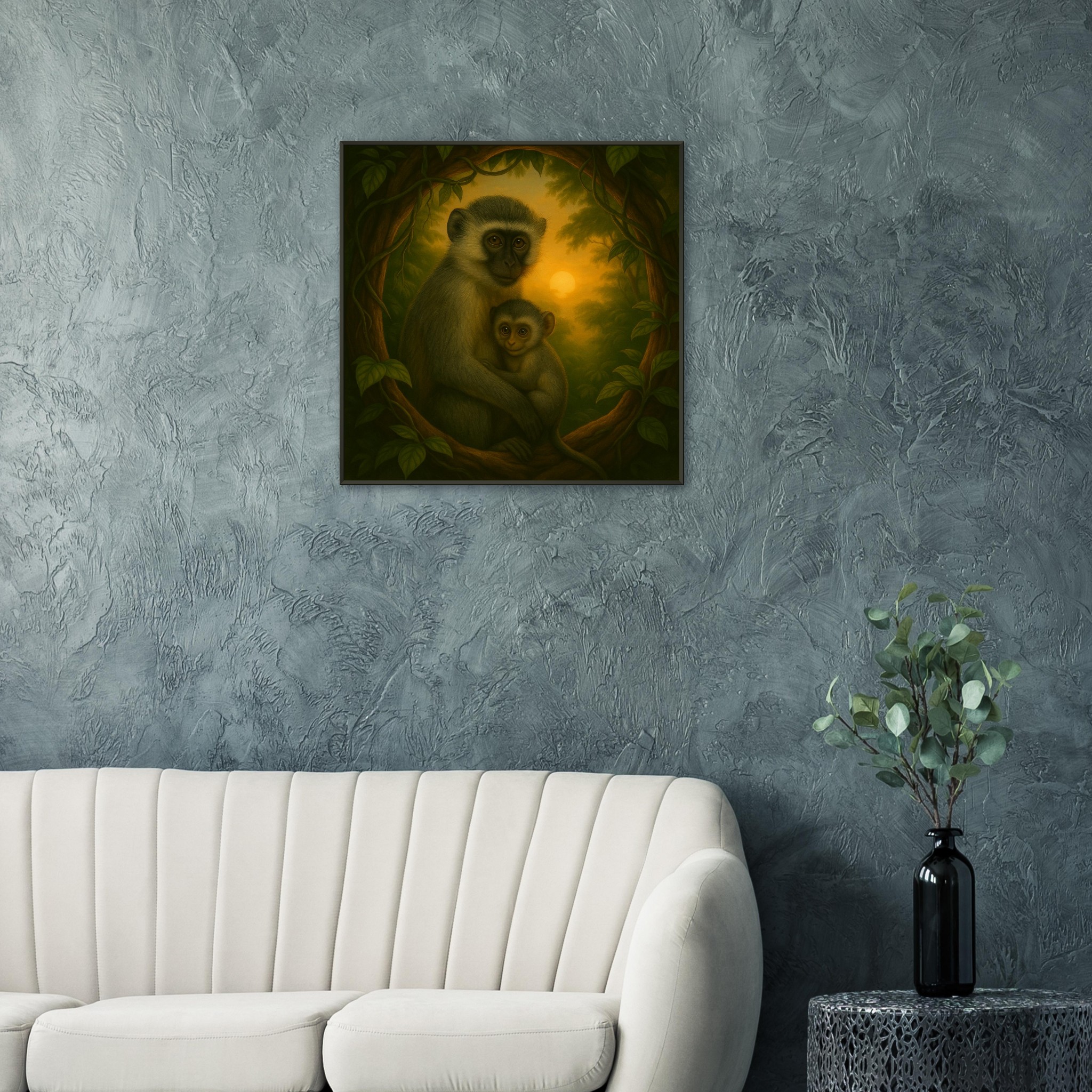 classic semi glossy paper metal framed poster vervet mother and baby 3ea1aaae-2947-470e-8d56-0798ace5e5de