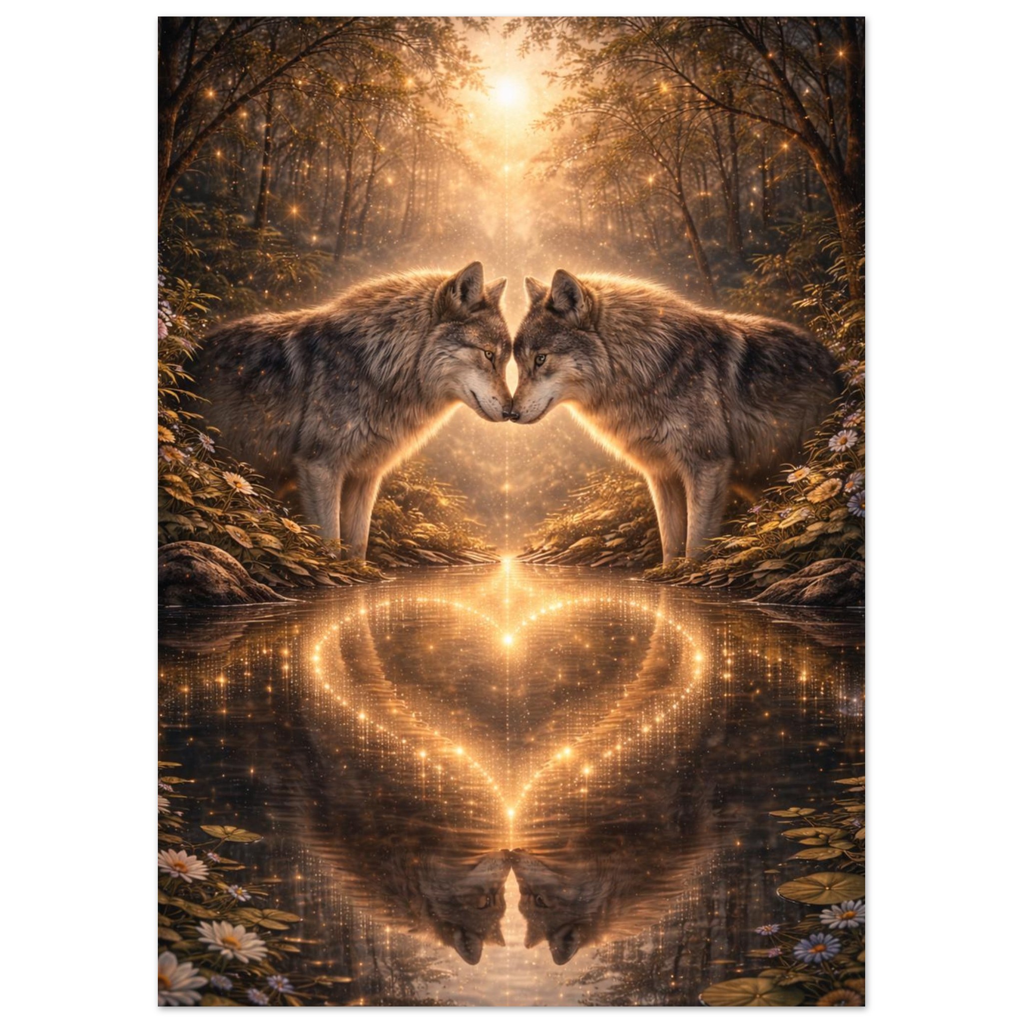 classic semi glossy paper poster, wolf couple 3fcef3ea-3cbf-473f-aa19-2a0c944caf00