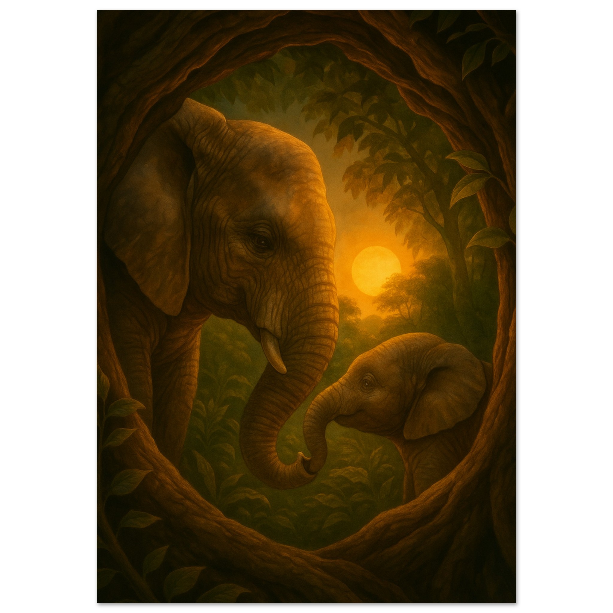 classic semi glossy paper poster elephant and calf 423c65e7-b9e6-4d7d-a414-d33b6a9a9434