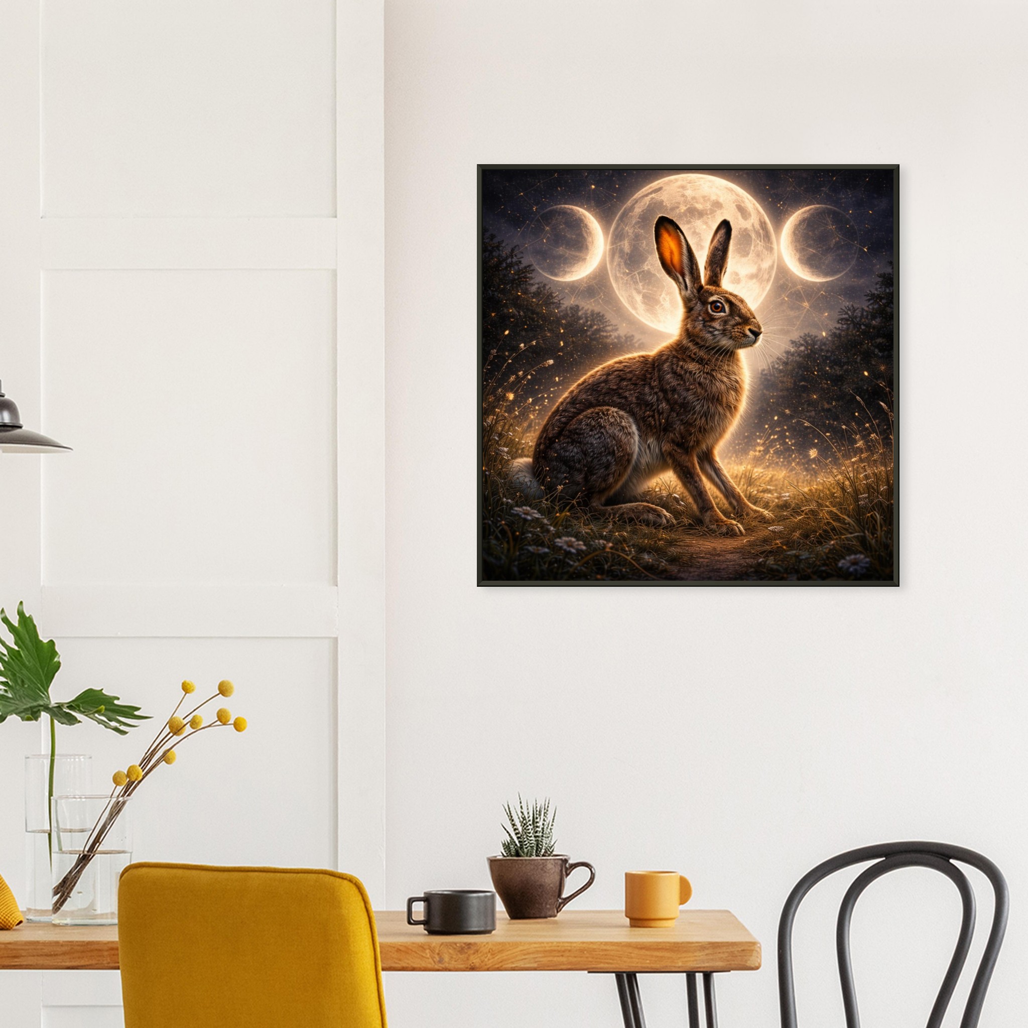 classic semi glossy paper metal framed poster moonlit hare 43b8caee-82a5-4063-b5ce-c15d020999f1