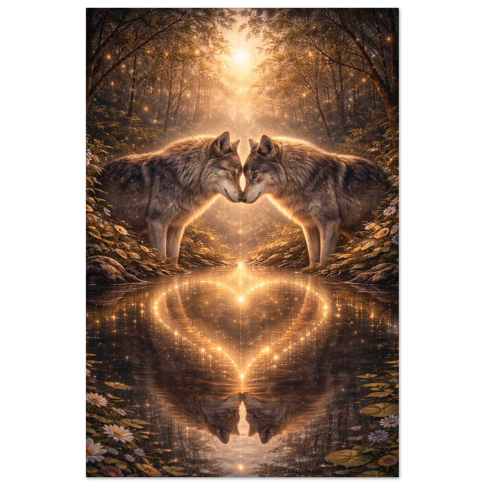 classic semi glossy paper poster, wolf couple 44b24e98-2536-44f0-aa2d-26019f93b7d7