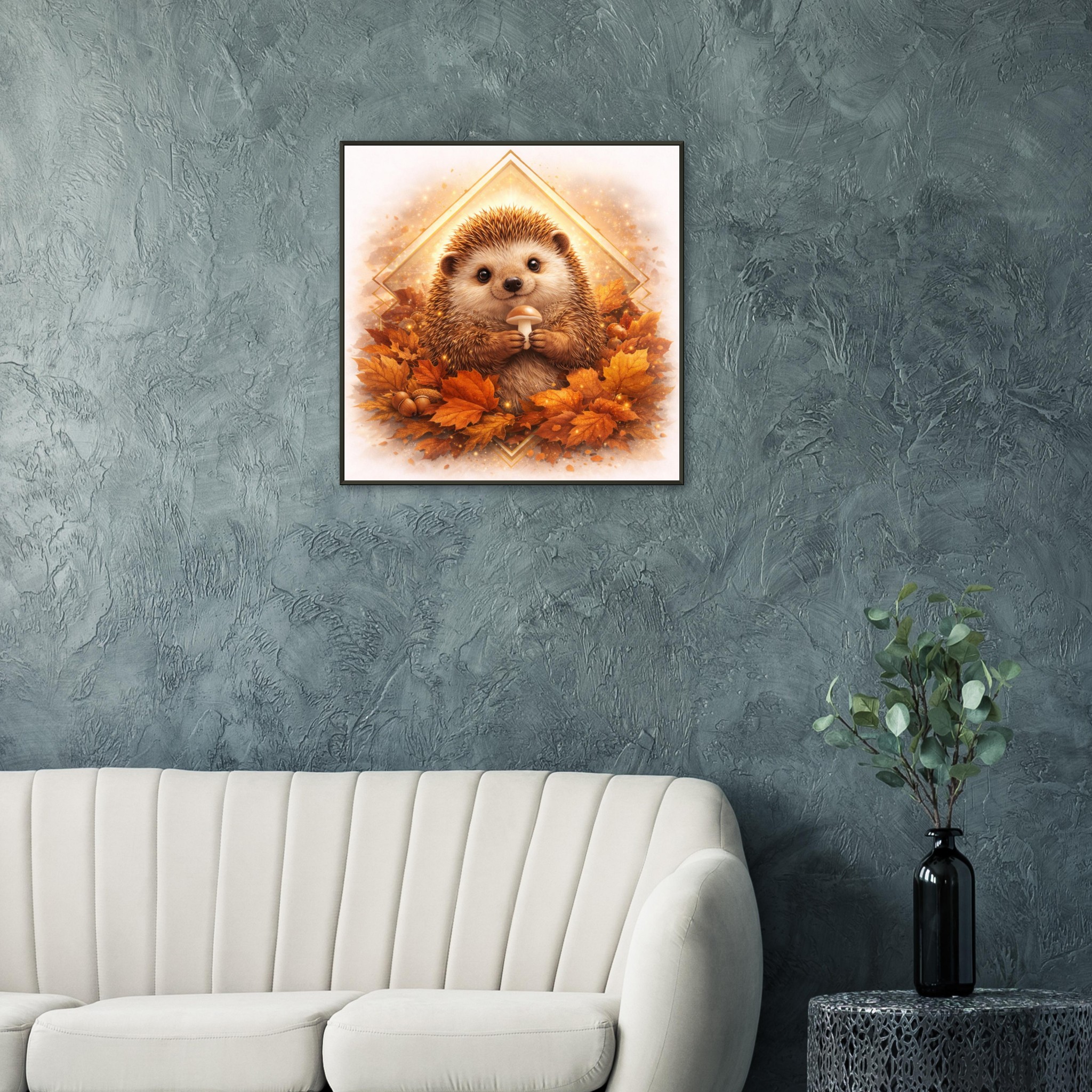 classic semi glossy paper metal framed poster, hedgehog 4548605e-6d87-440c-9bbd-42dfc3309923
