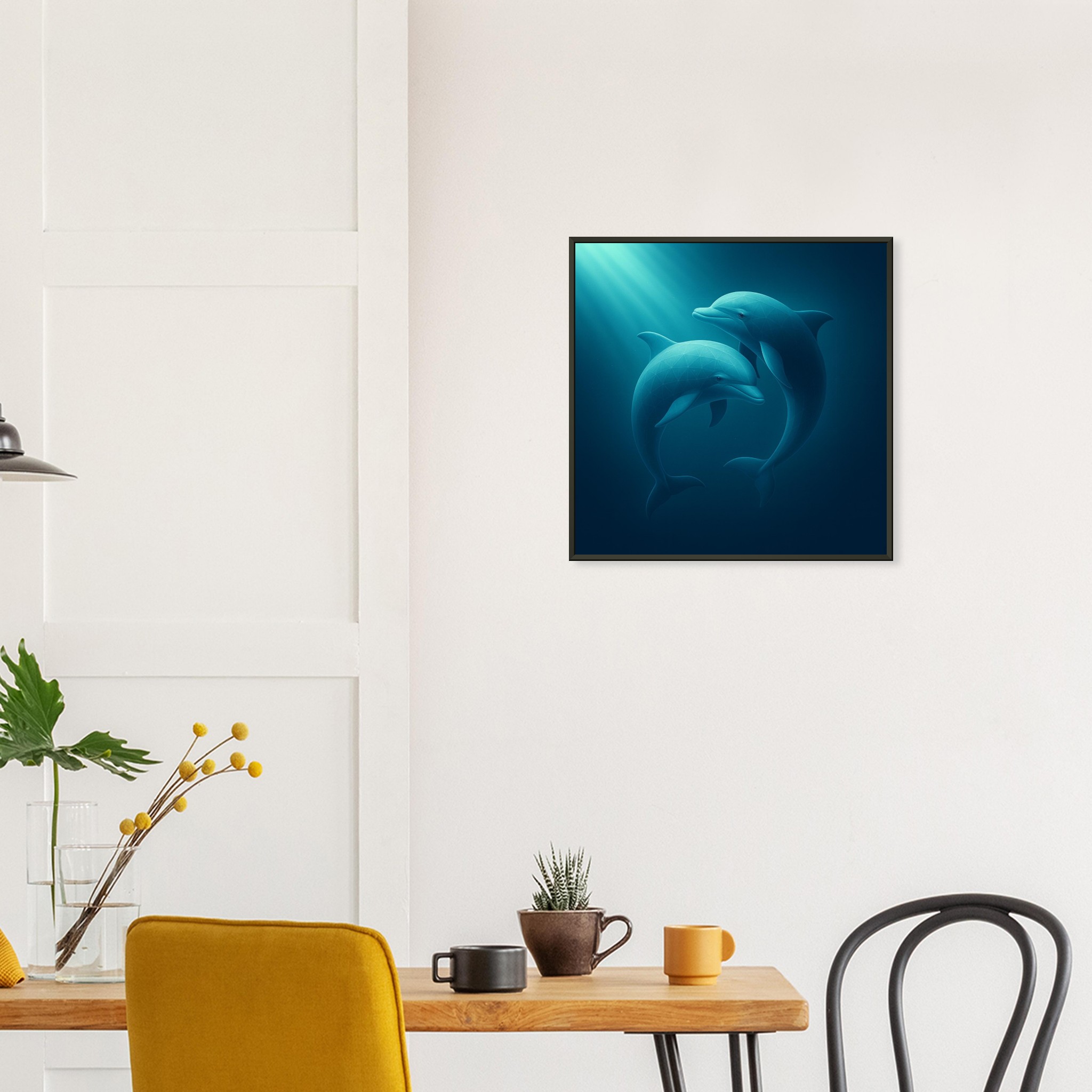 classic semi glossy paper metal framed poster dolphins 4858ff08-2bb1-4cb8-83d3-2914f37997dc