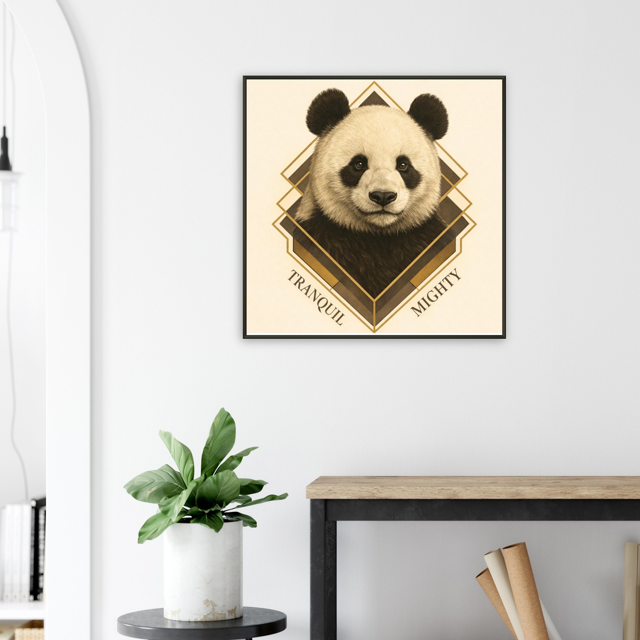 classic semi glossy paper metal framed poster panda wall art 4900b92f-66b5-4da7-851e-592cba31cdb3