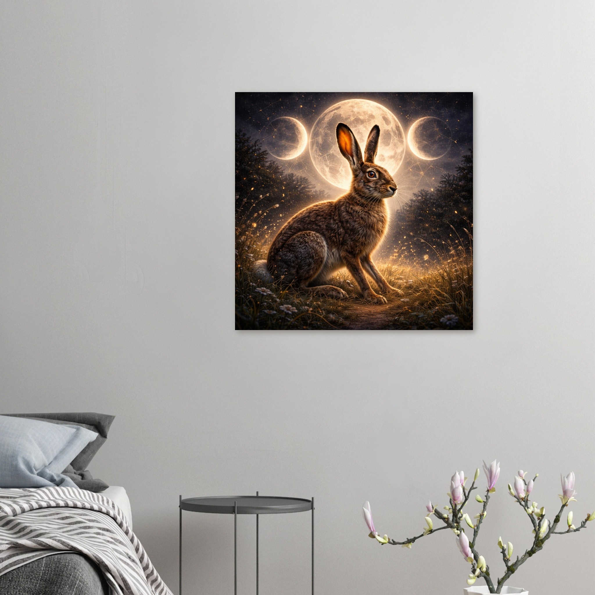 classic semi glossy paper poster moonlit hare 49718b4f-1ea3-406d-b2fd-8bab94769969