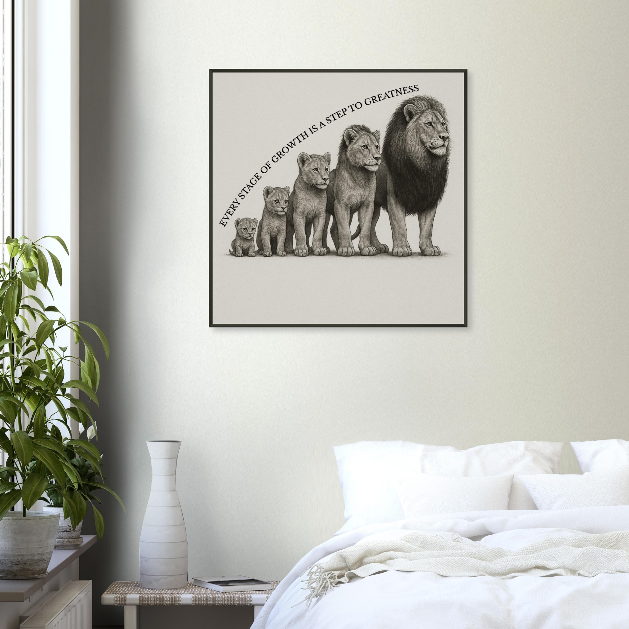 classic semi glossy paper metal framed poster lion growth 499bd952-b56c-46b6-9060-3ba55dce54ef