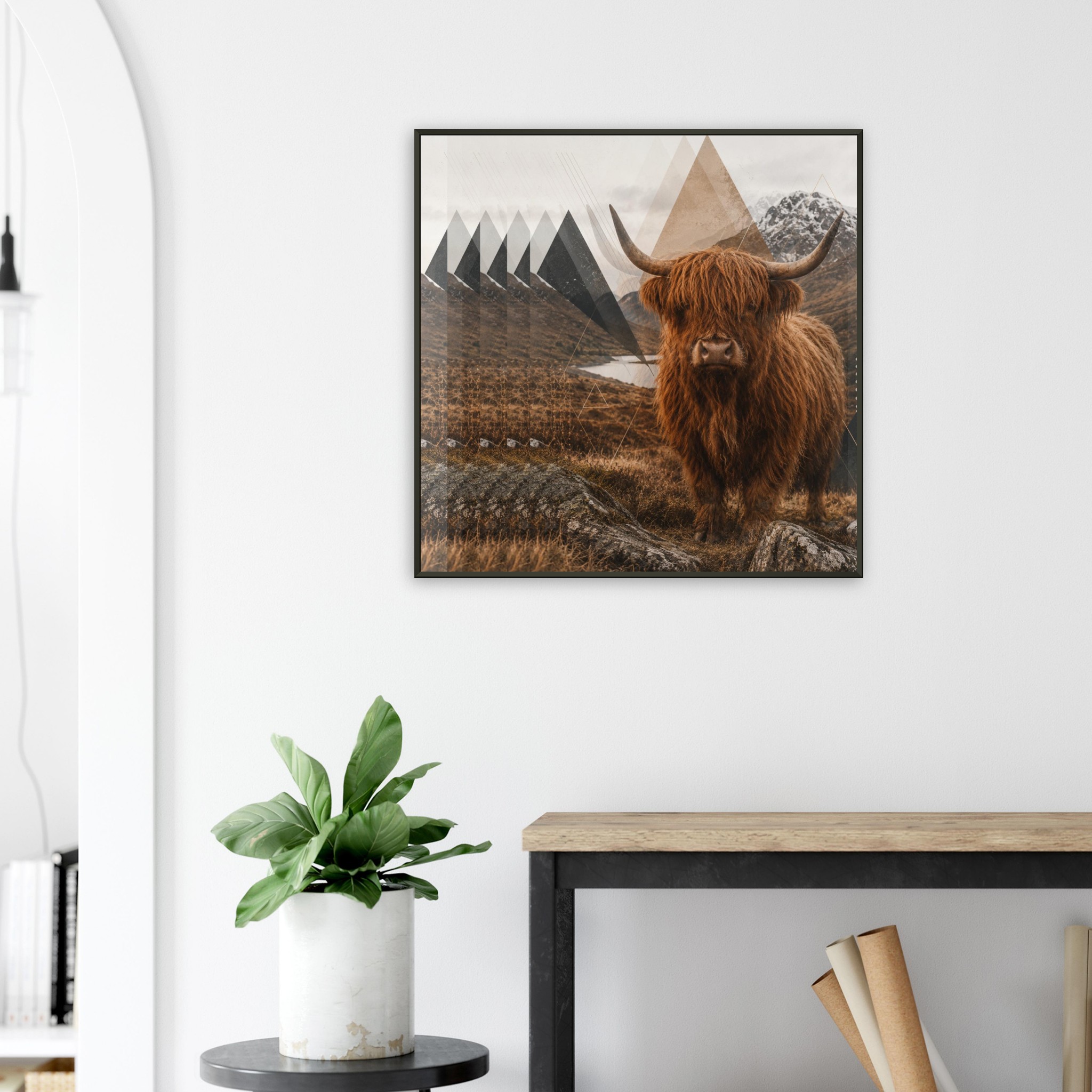 classic semi glossy paper metal framed poster highland cow 52924cab-3e02-4f9f-8b1f-31b3ff1ce179