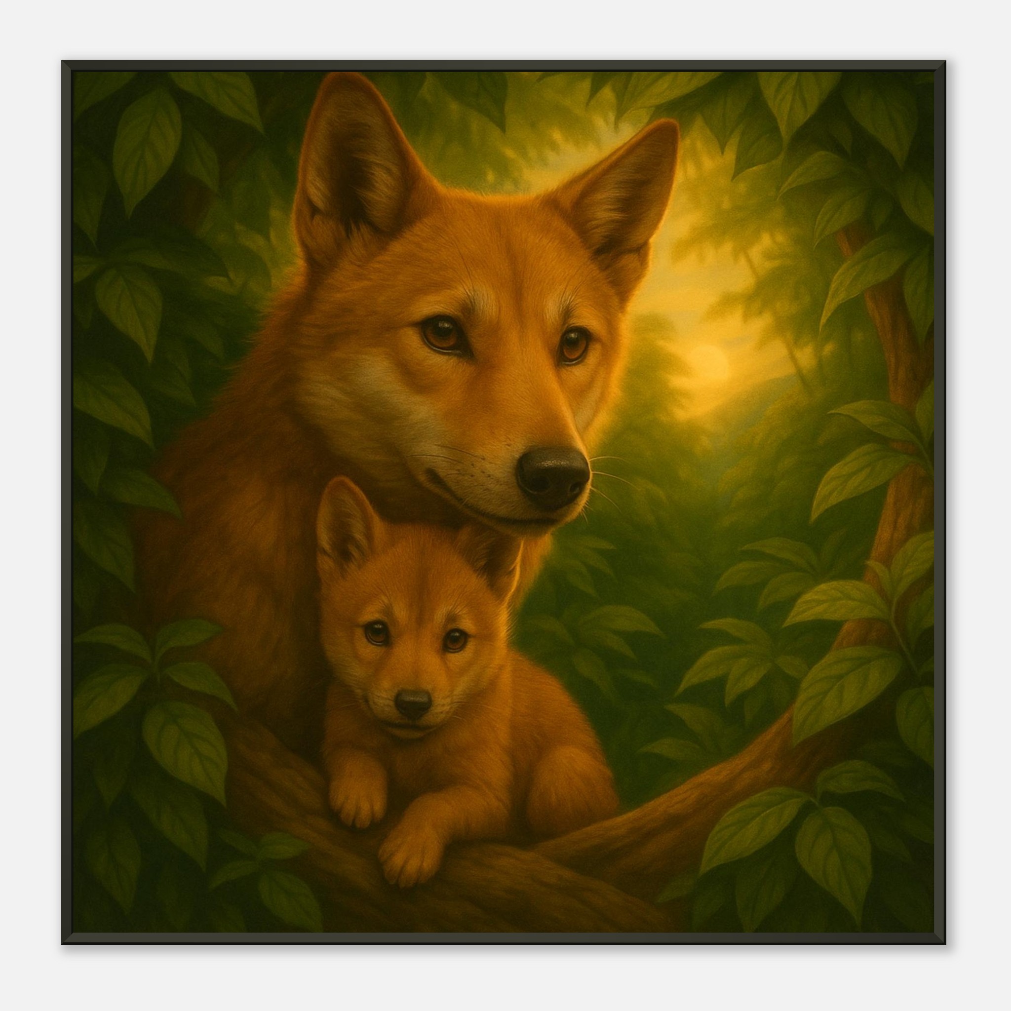 classic semi glossy paper metal framed poster wild canine family 53f14067-c06d-4ded-ba17-95aefee7d302